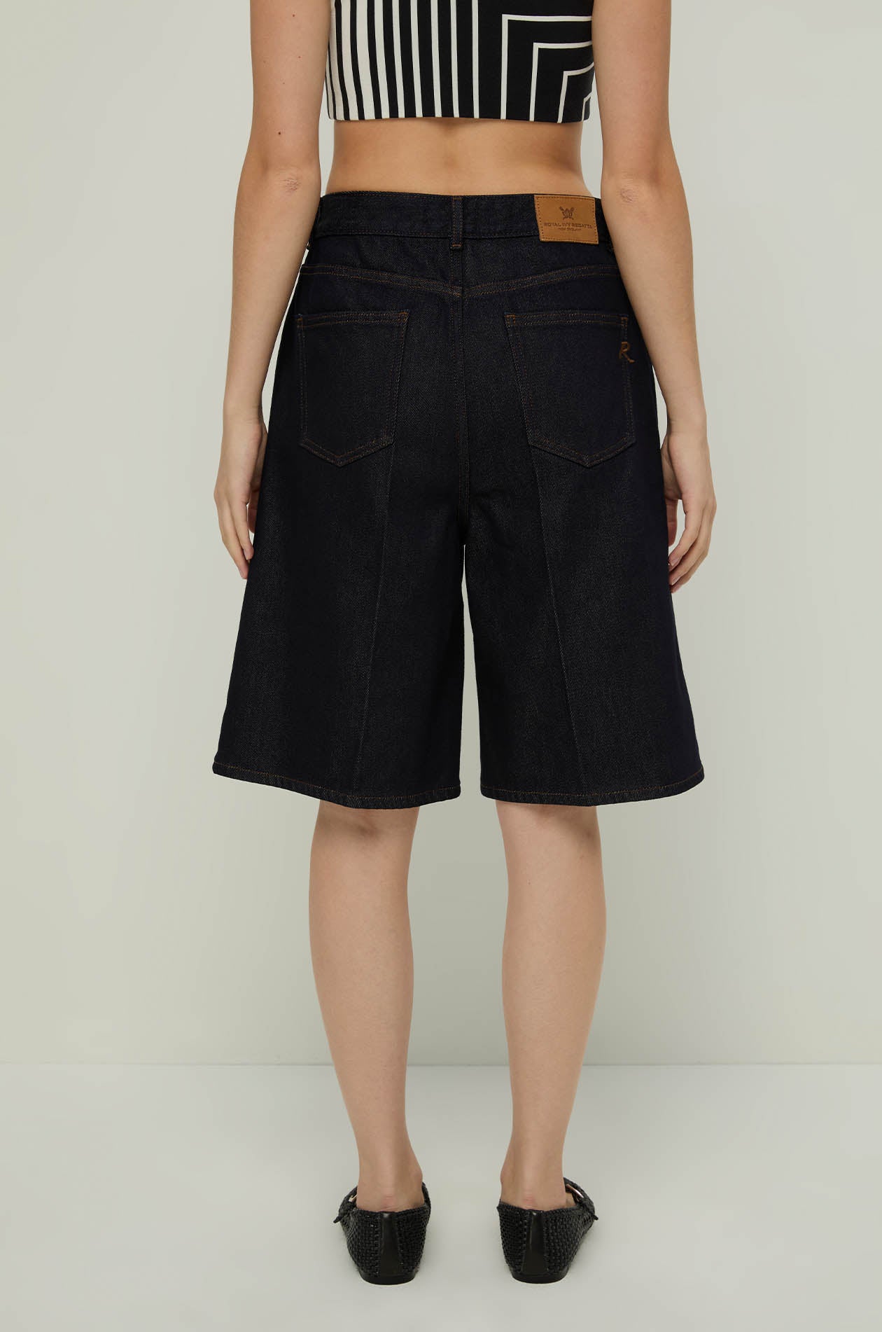 INDIGO BERMUDA DENIM SHORTS