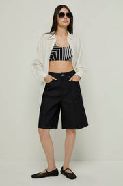 INDIGO BERMUDA DENIM SHORTS