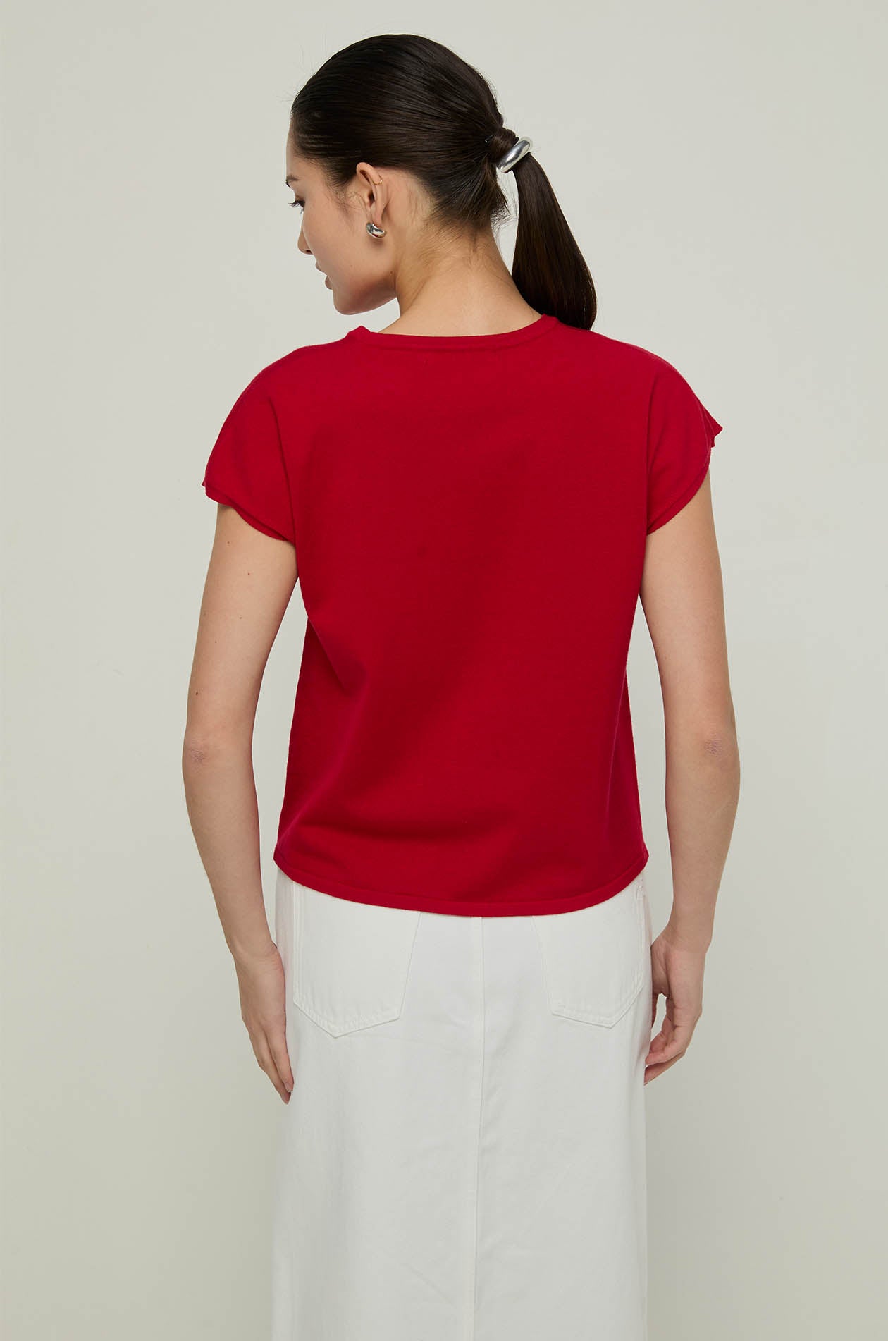 CAP SLEEVE KNITTED TOP