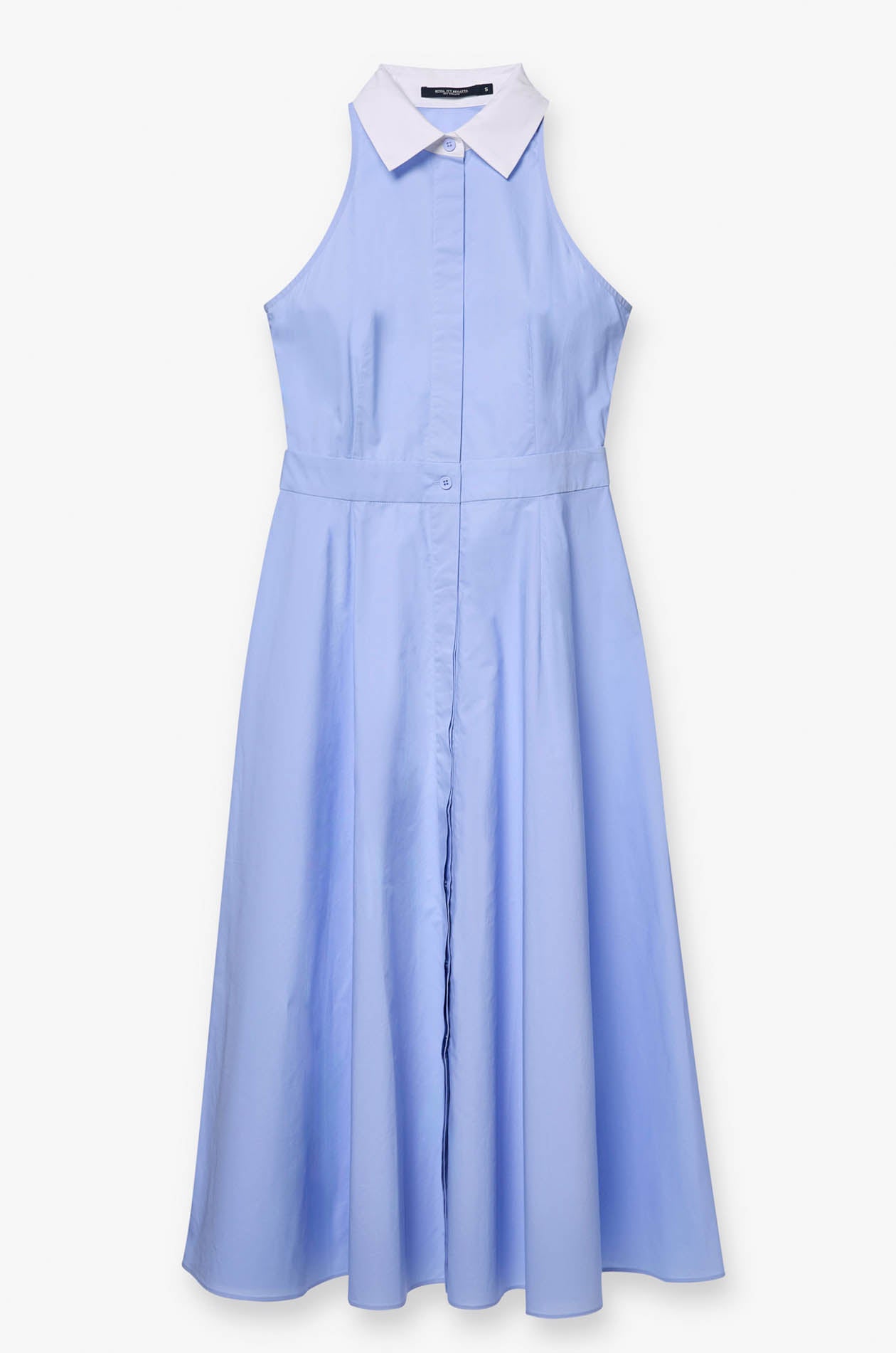 SLEEVELESS COLLARED MIDI DRESS