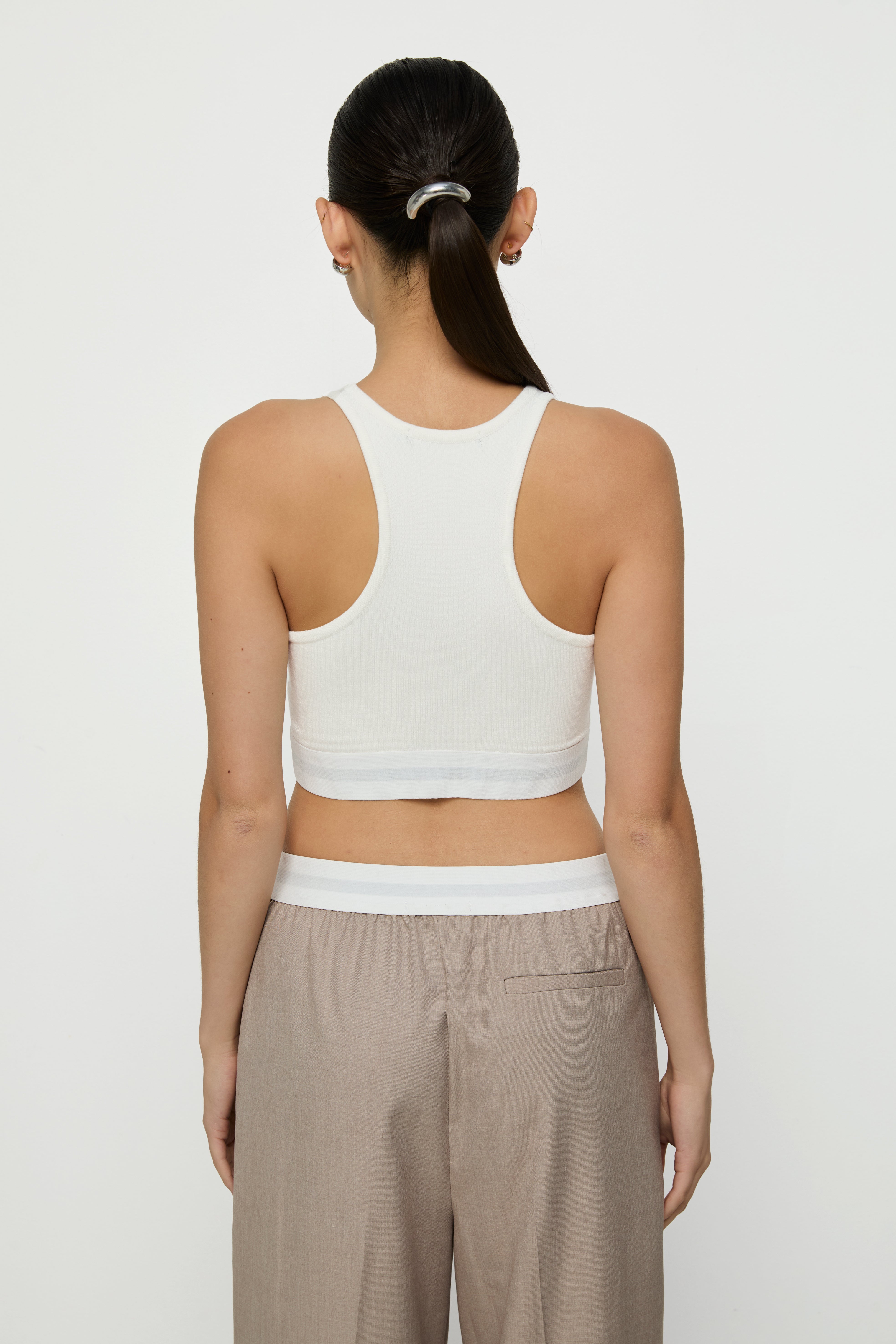 LOGO KNITTED CROP TOP