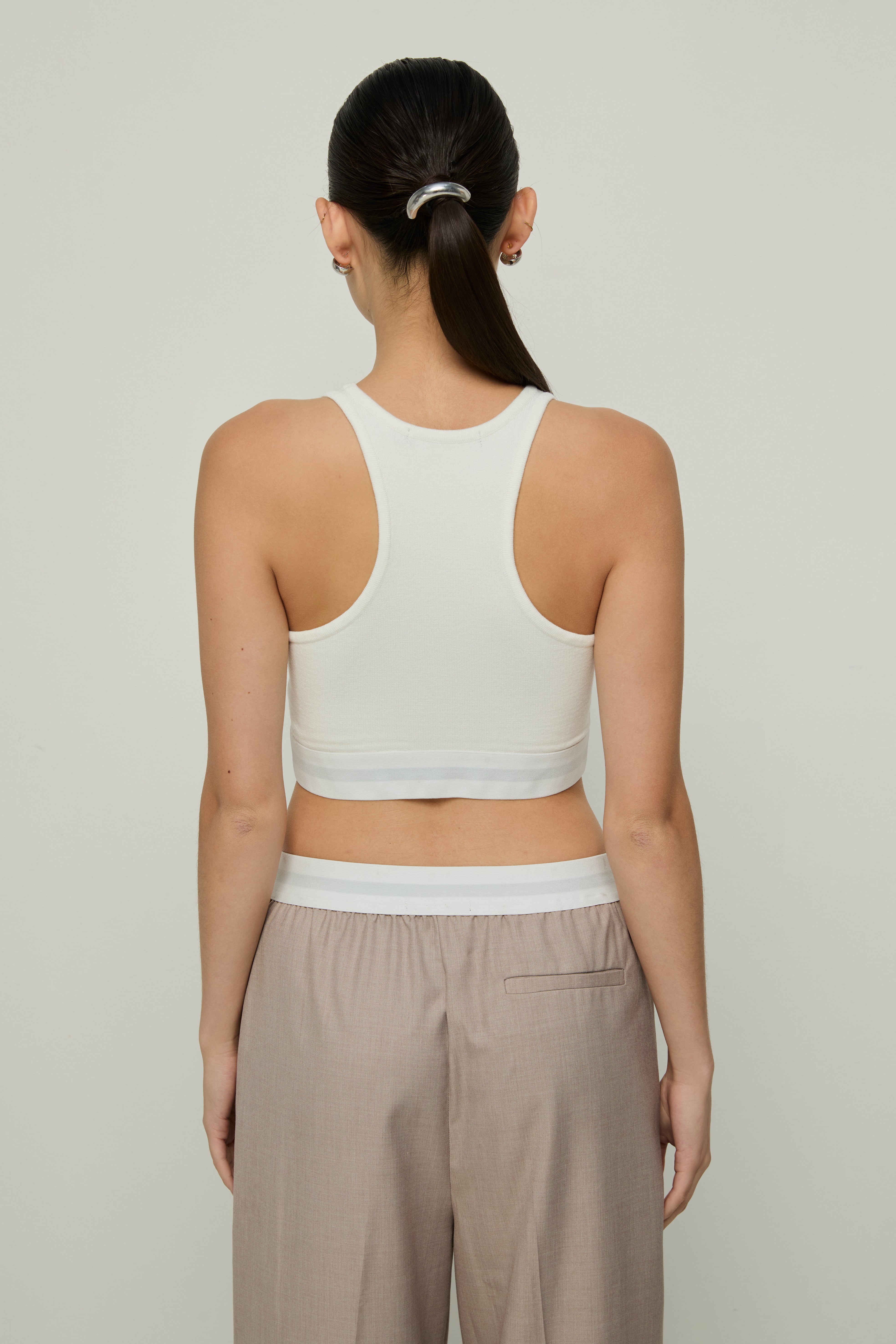 LOGO KNITTED CROP TOP