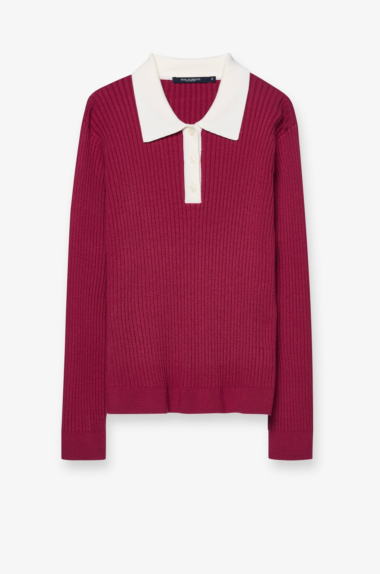 CONTRAST COLLAR KNITTED TOP