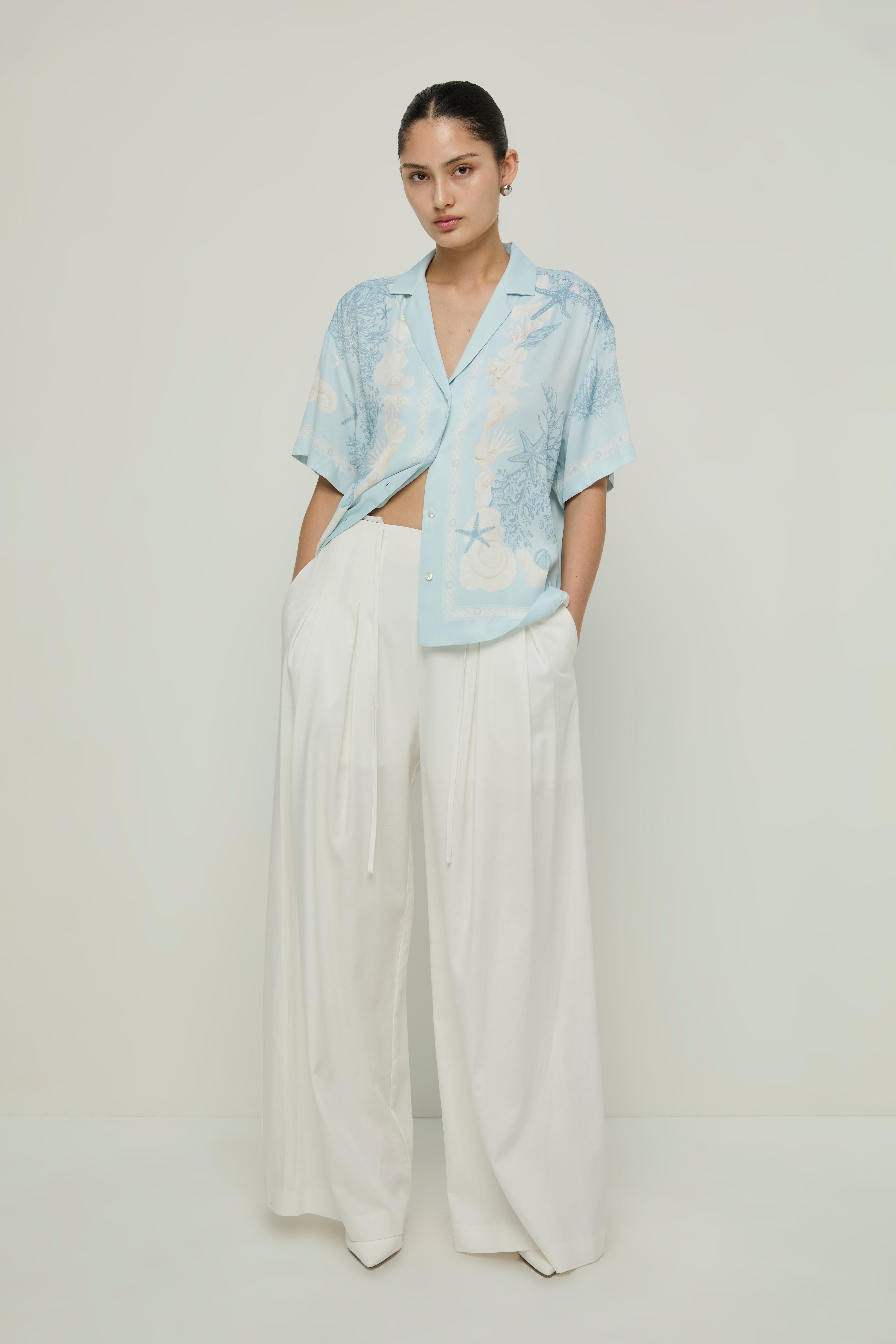 COASTAL PRINT CAMP COLLAR SHIRT