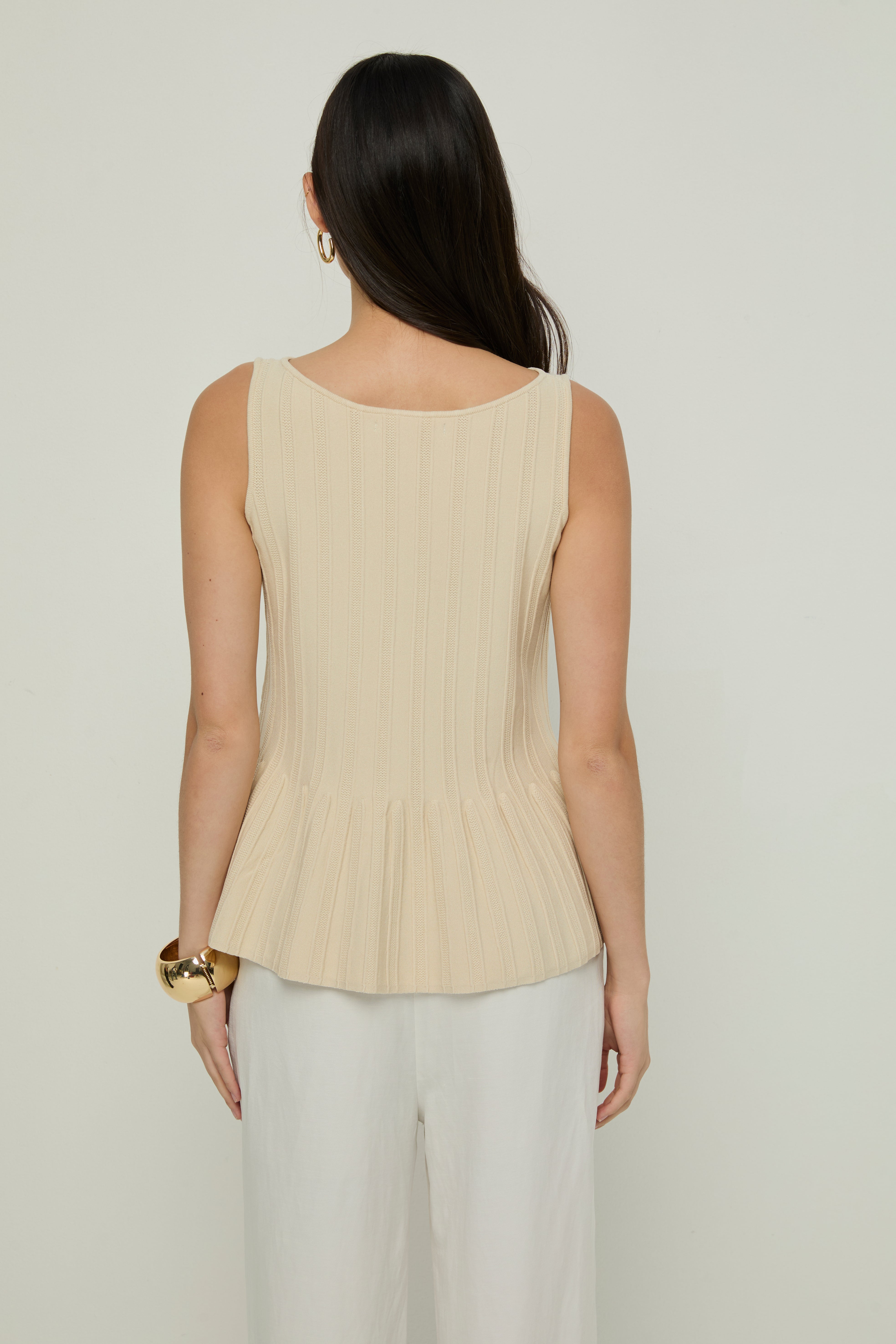 RIBBED PEPLUM TUBE TOP