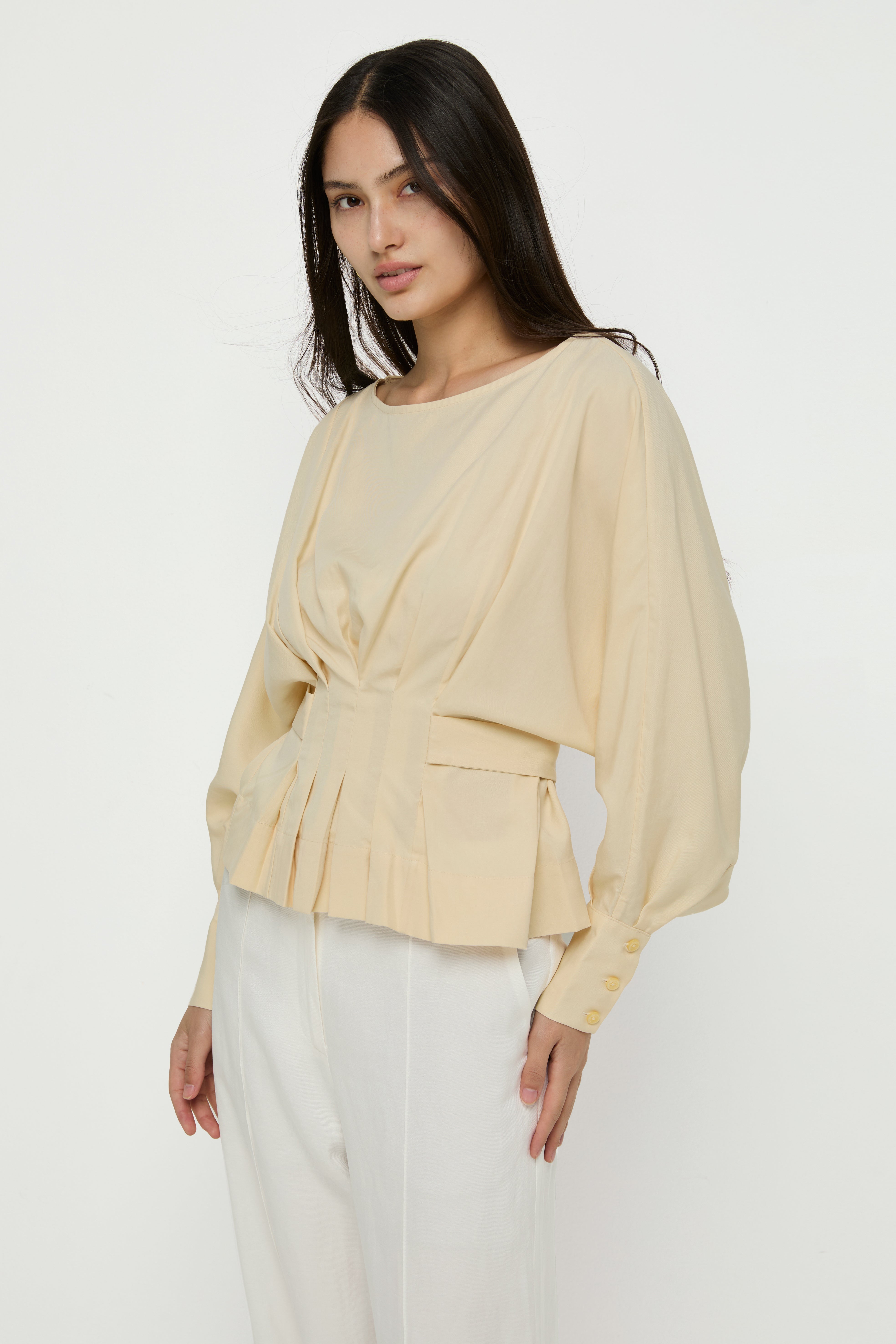 CINCHED-WAIST BLOUSE