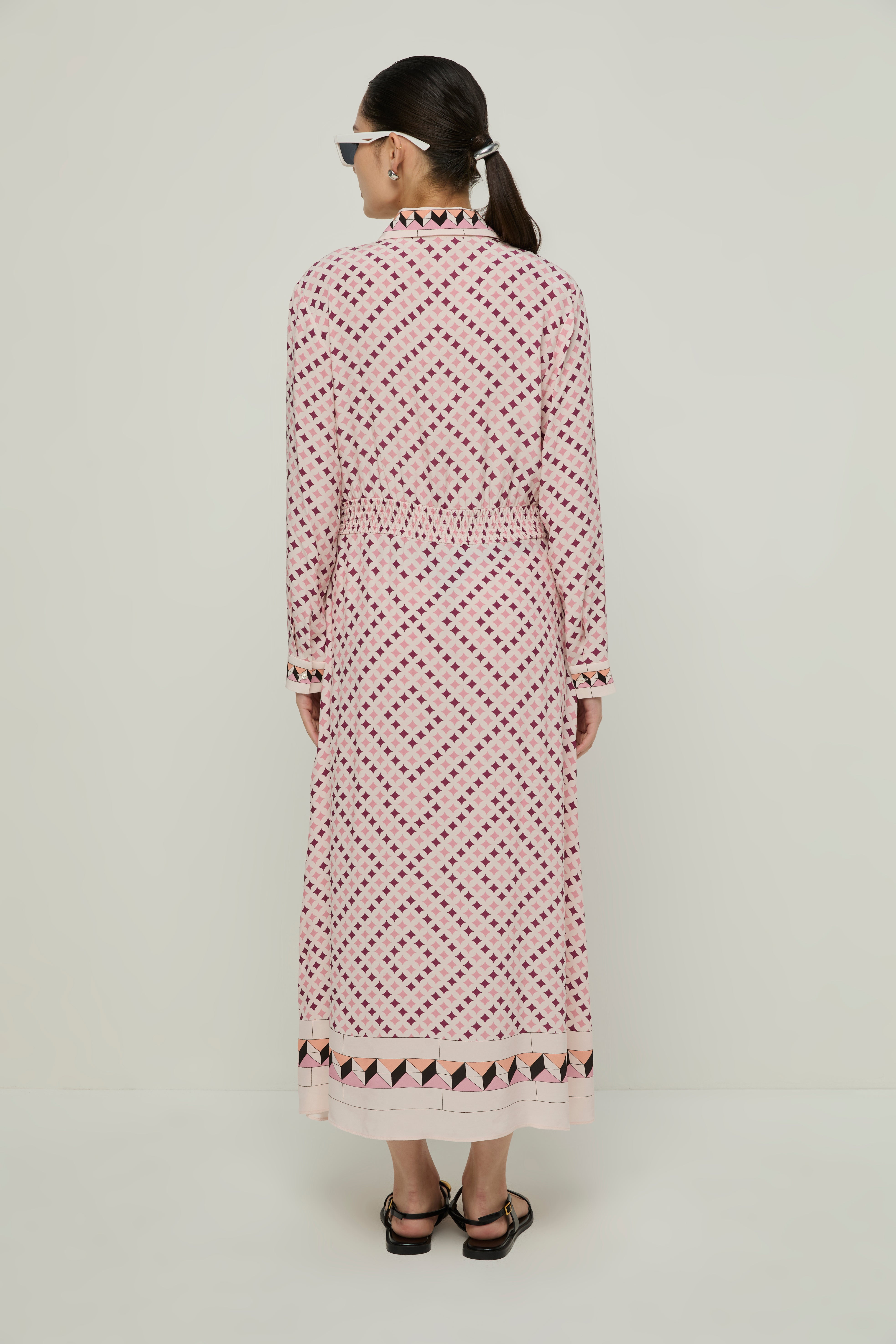 GEOMETRIC PRINT SHIRT DRESS