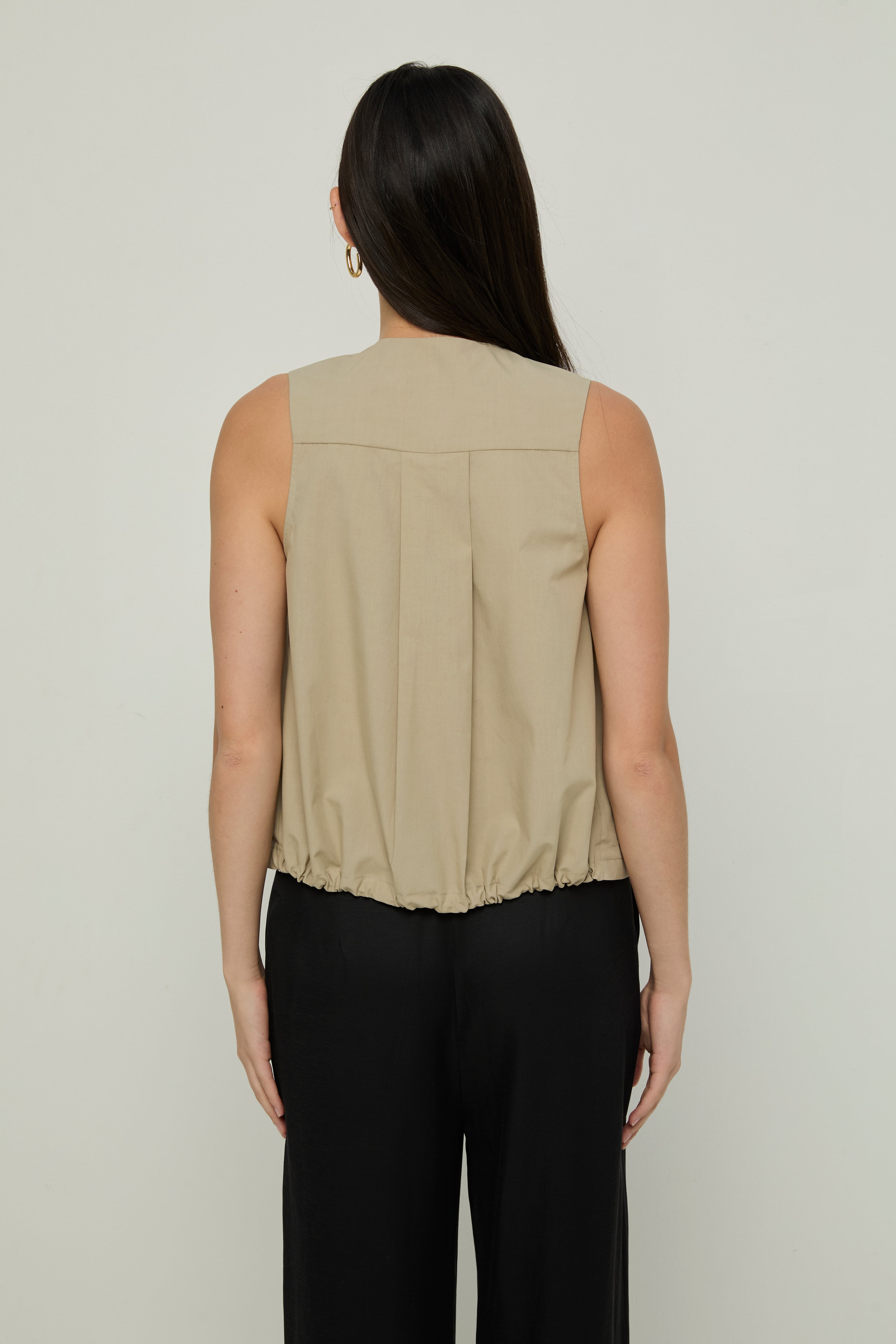 BUTTON-UP V-NECK VEST