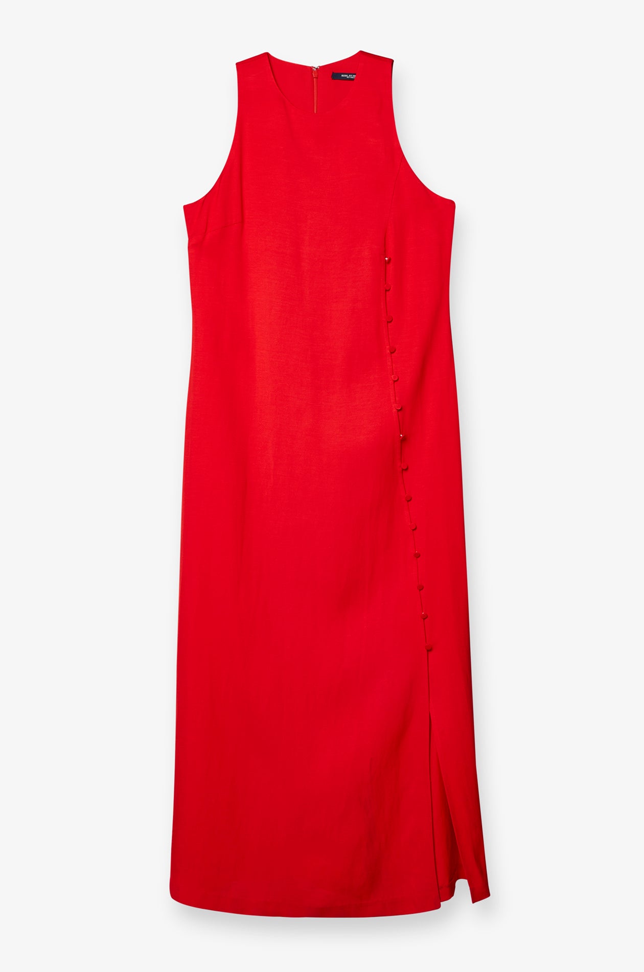 SIDE-BUTTON MAXI DRESS