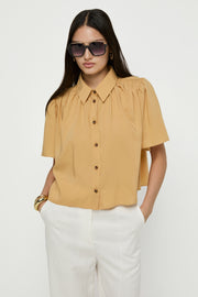GATHERED SHOULDER BLOUSE