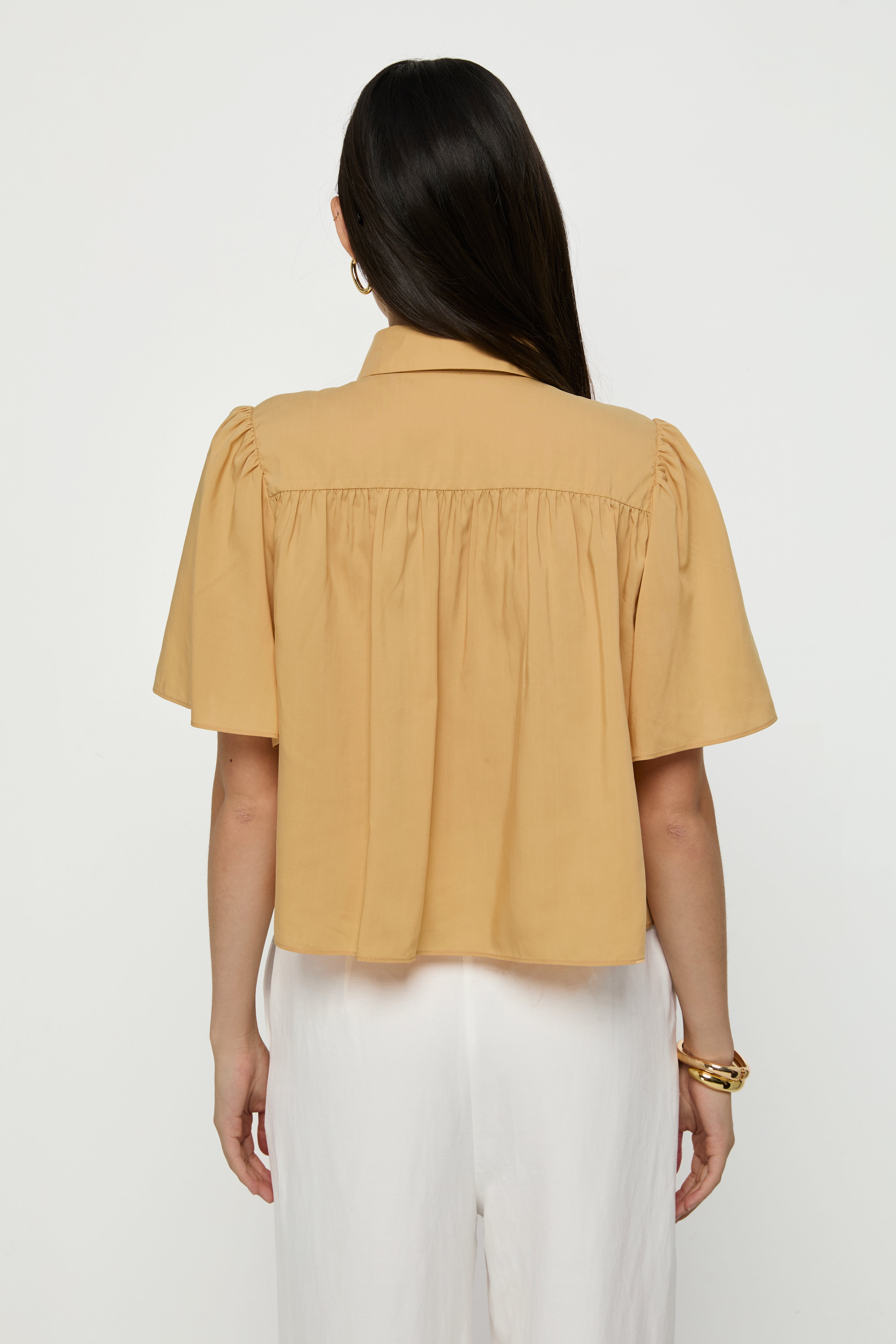 GATHERED SHOULDER BLOUSE