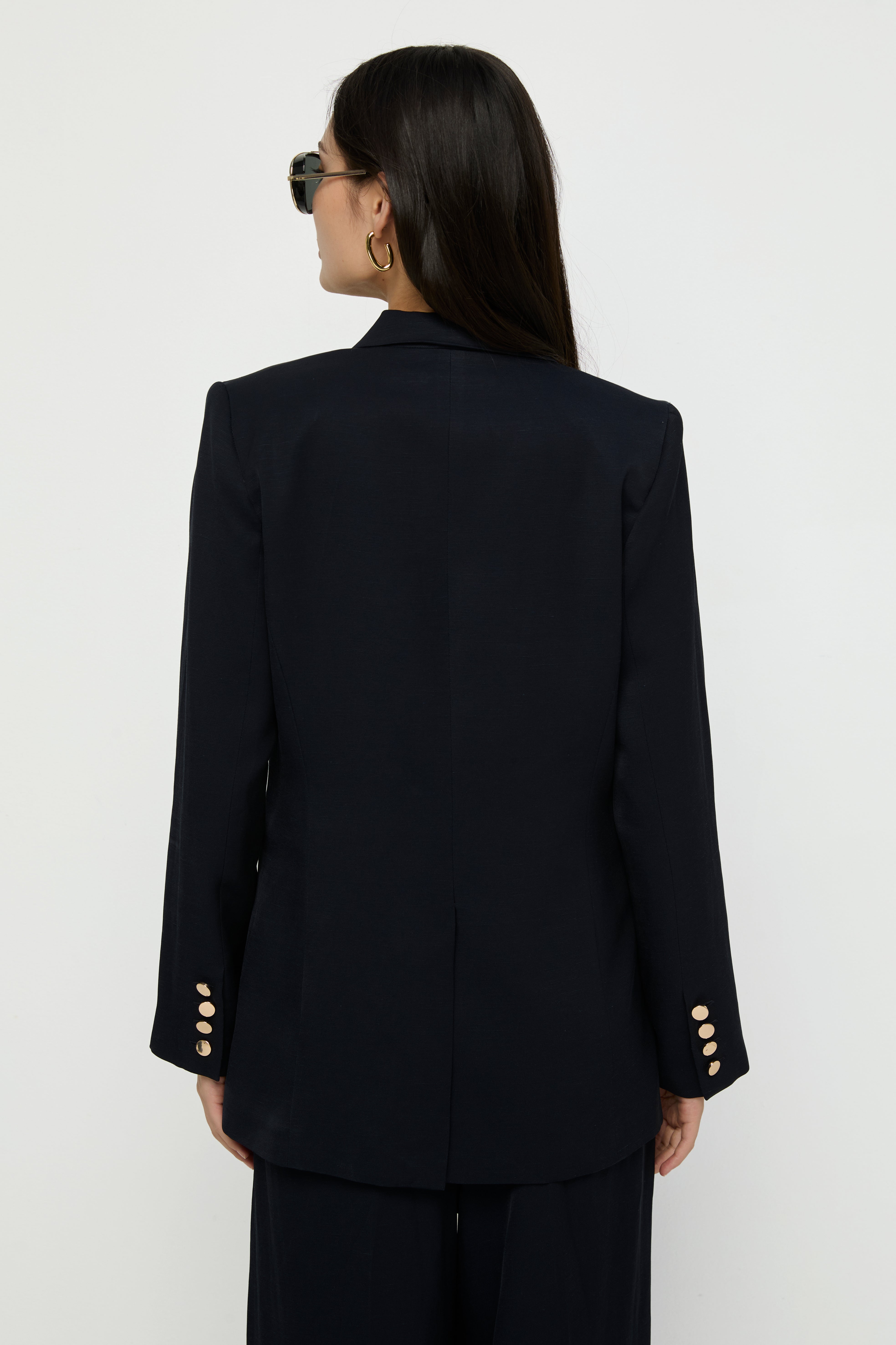 WRAP BLAZER WITH GOLD BUTTON