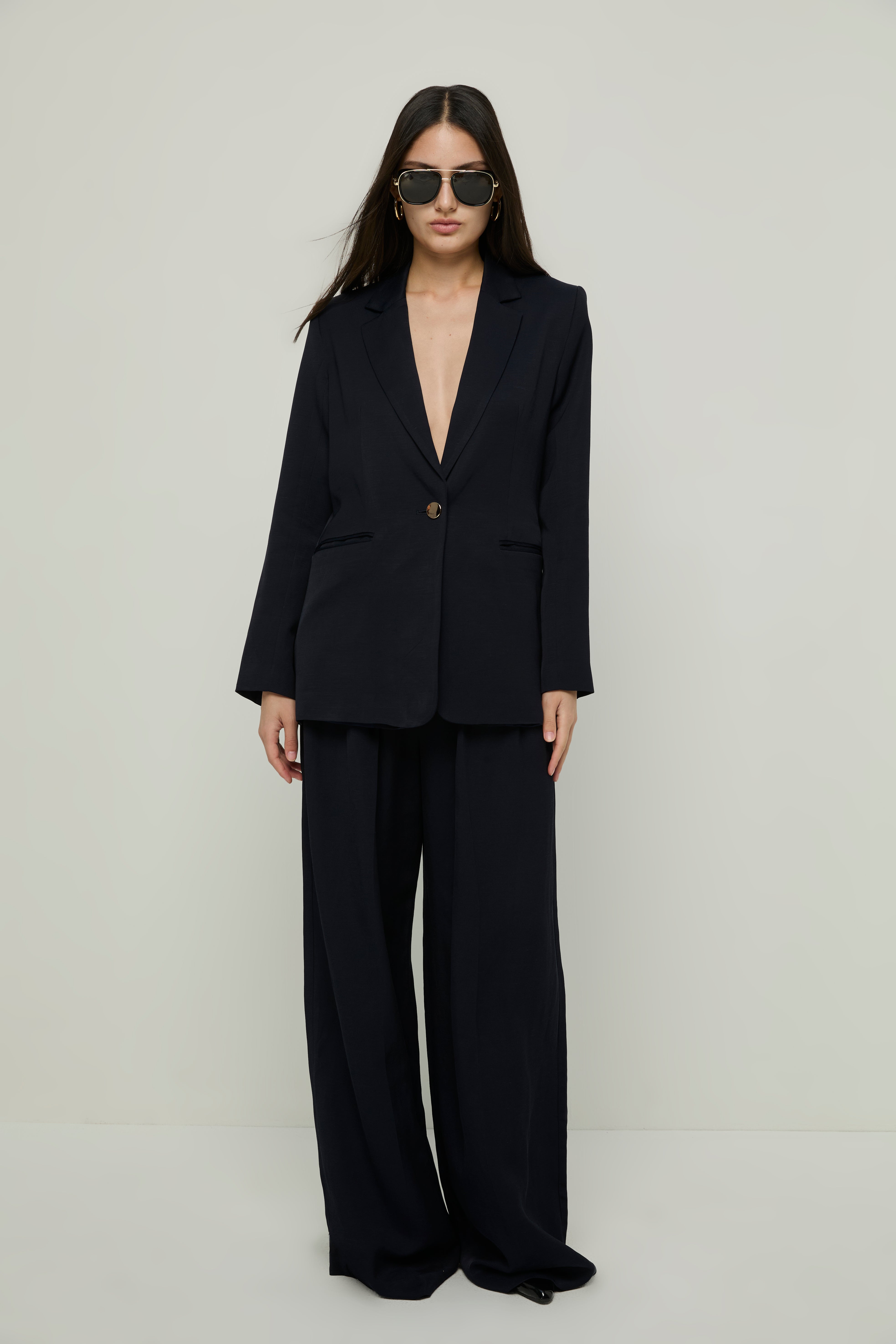 WRAP BLAZER WITH GOLD BUTTON