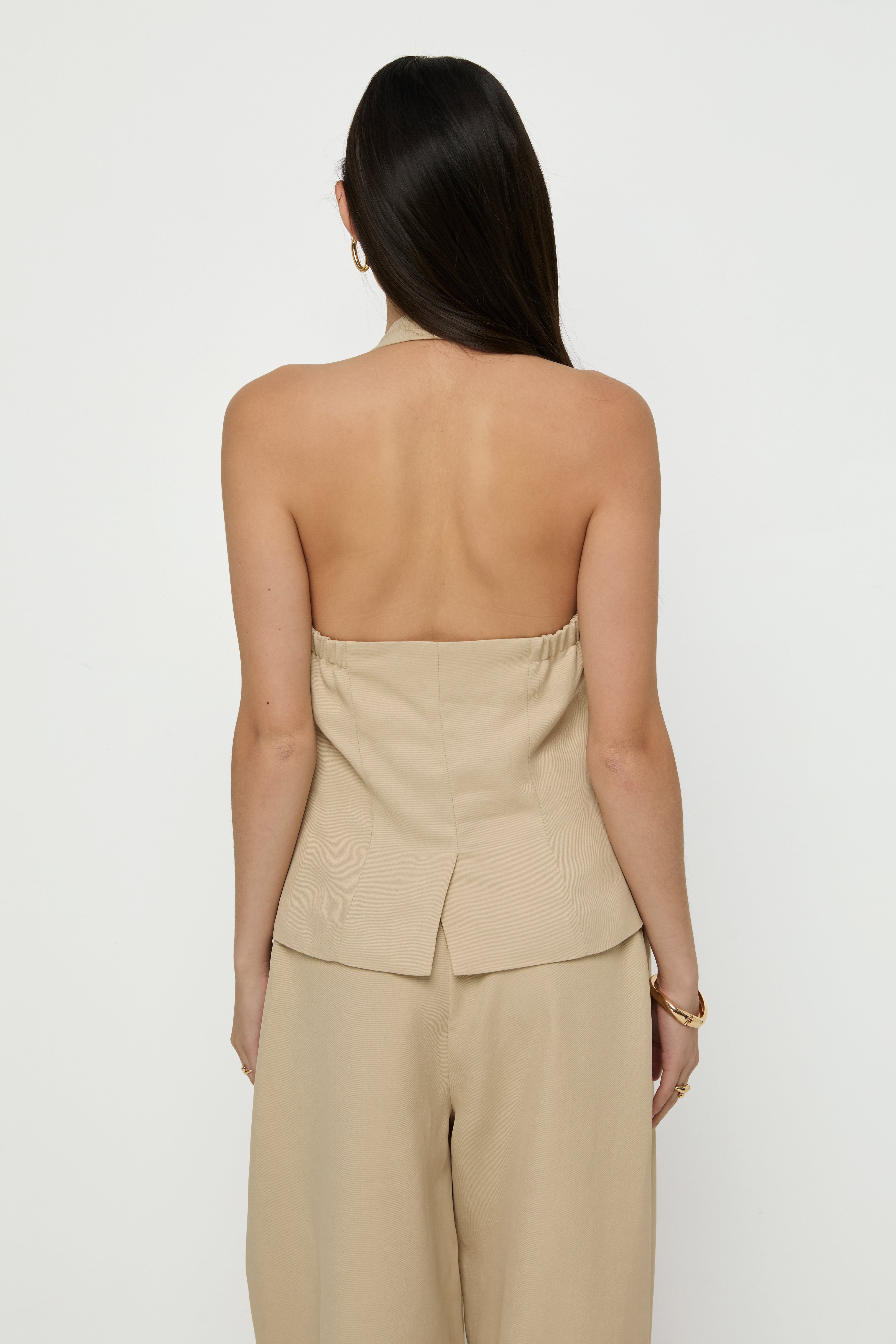 HALTER BUTTON-UP VEST