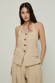 HALTER BUTTON-UP VEST