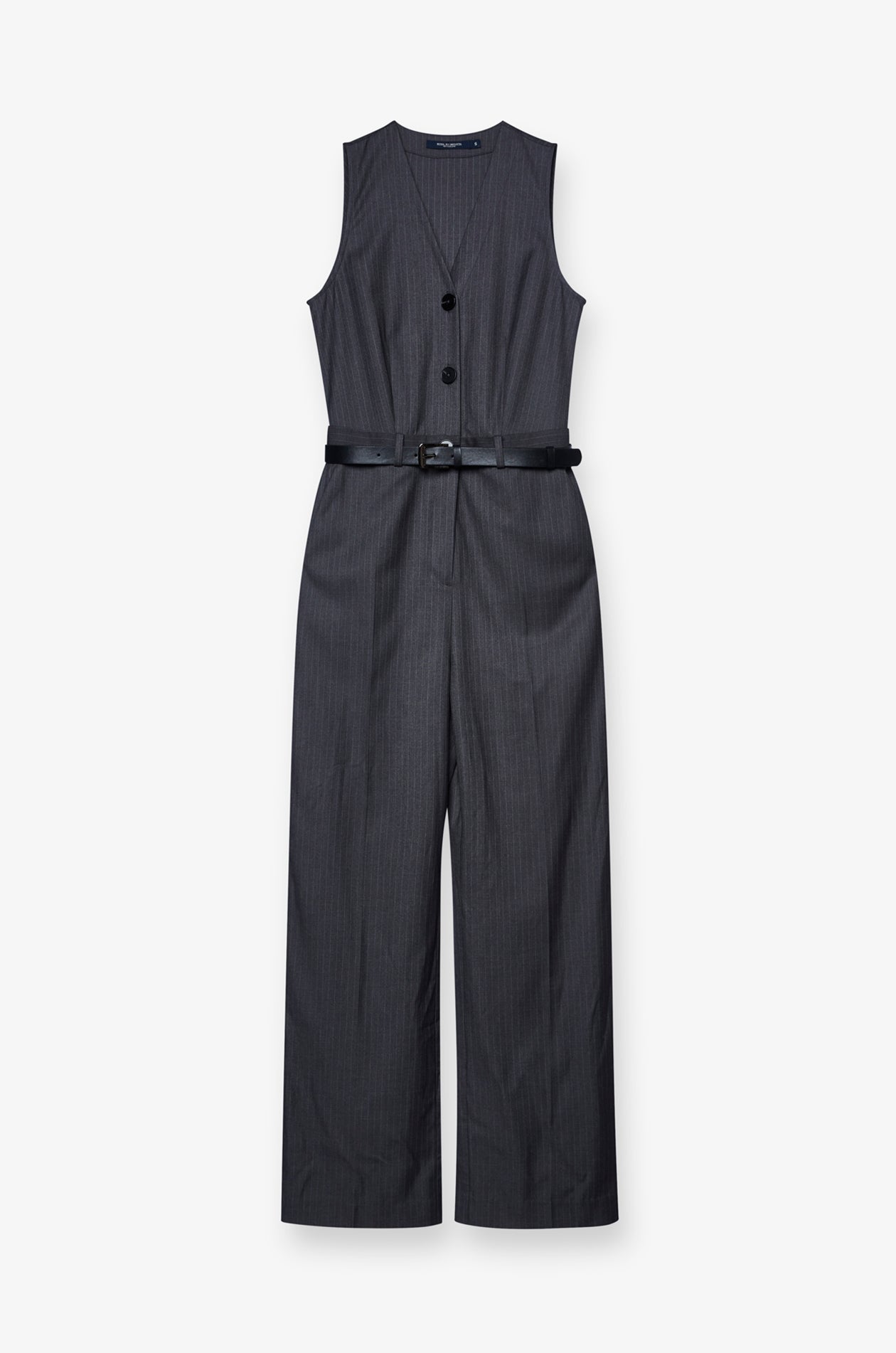 SLEEVELESS BUTTON-UP JUMPSUIT