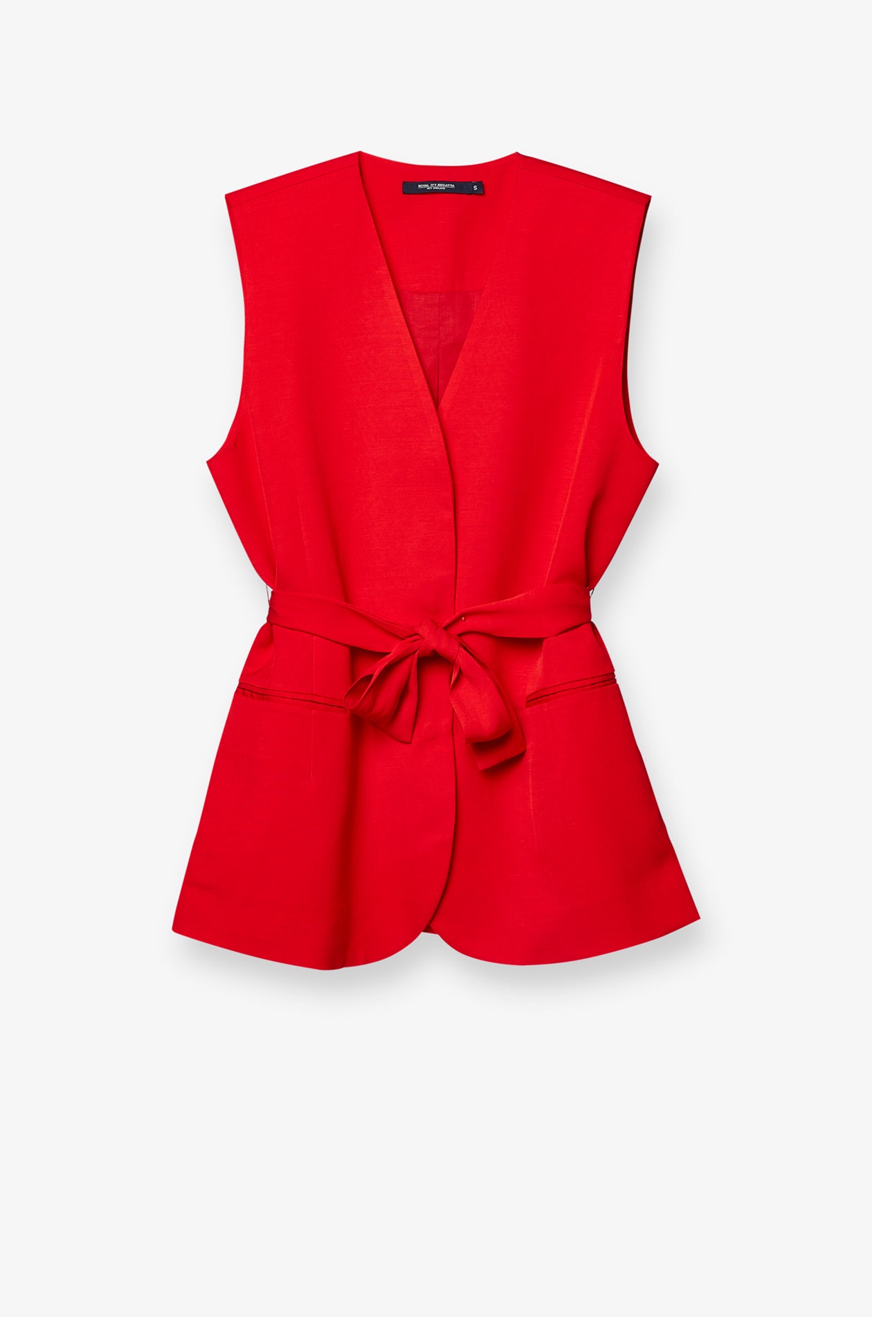 SLEEVELESS TIE-WAIST TOP