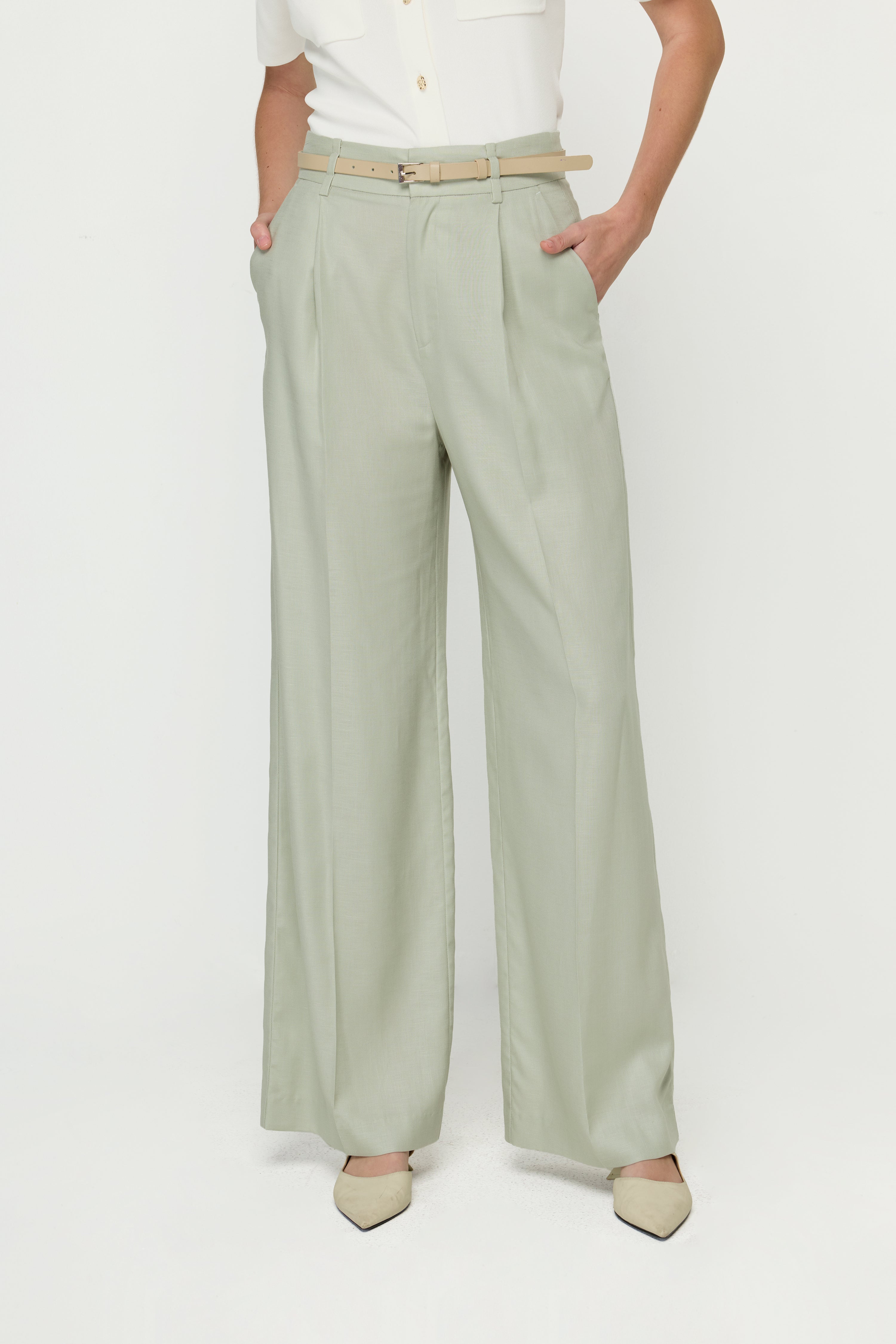BARREL PANTS WITH BELT