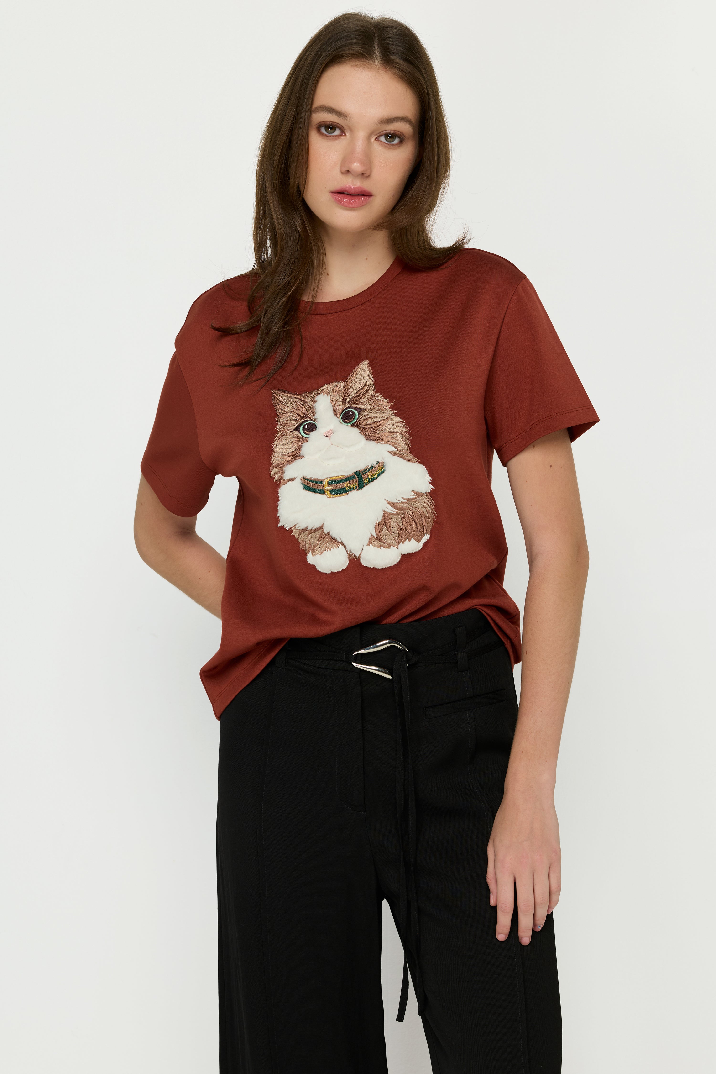 เสื้อยืดผ้าลายแมว