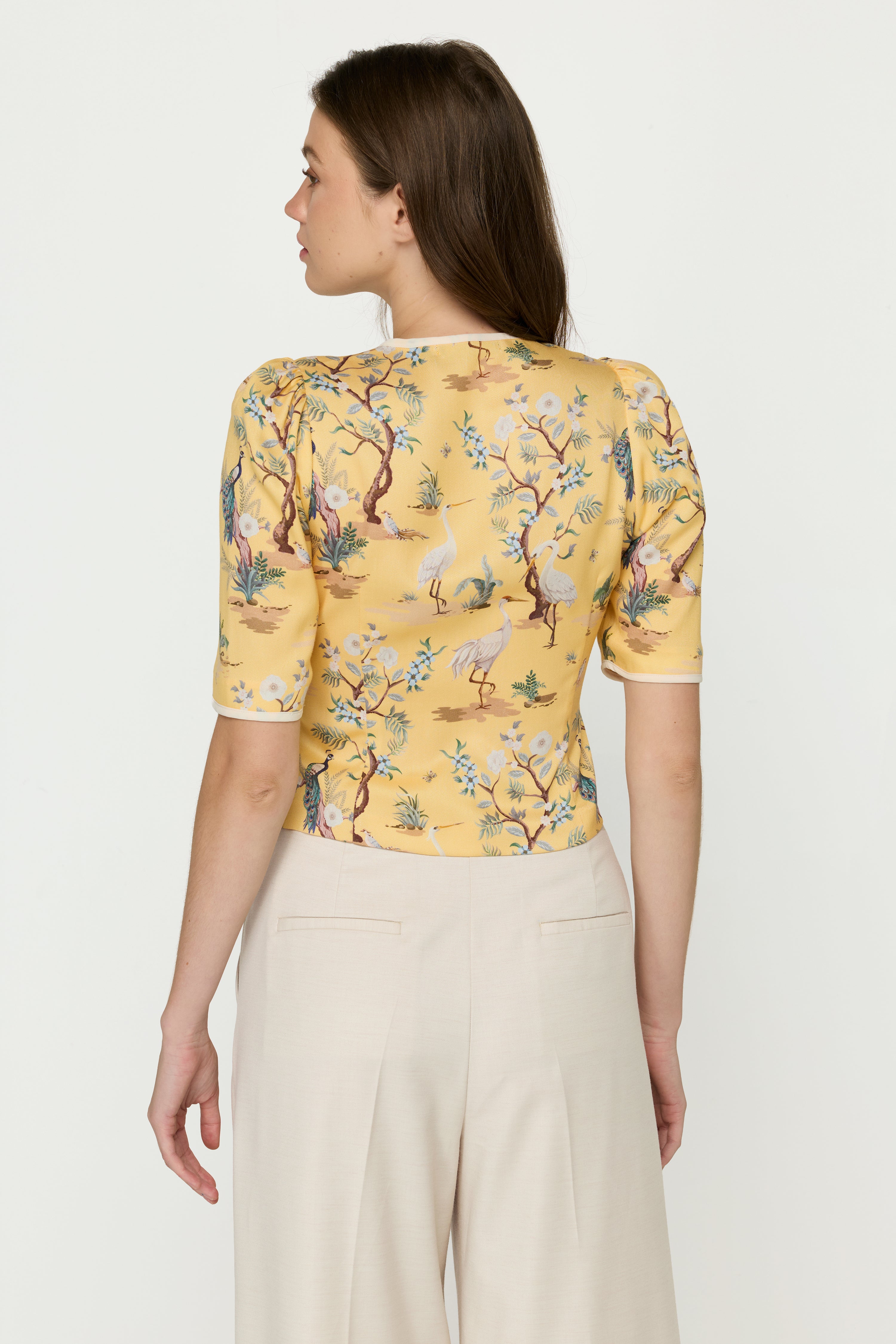 CHINESE STYLE CONTRAST PRINTED T-SHIRT