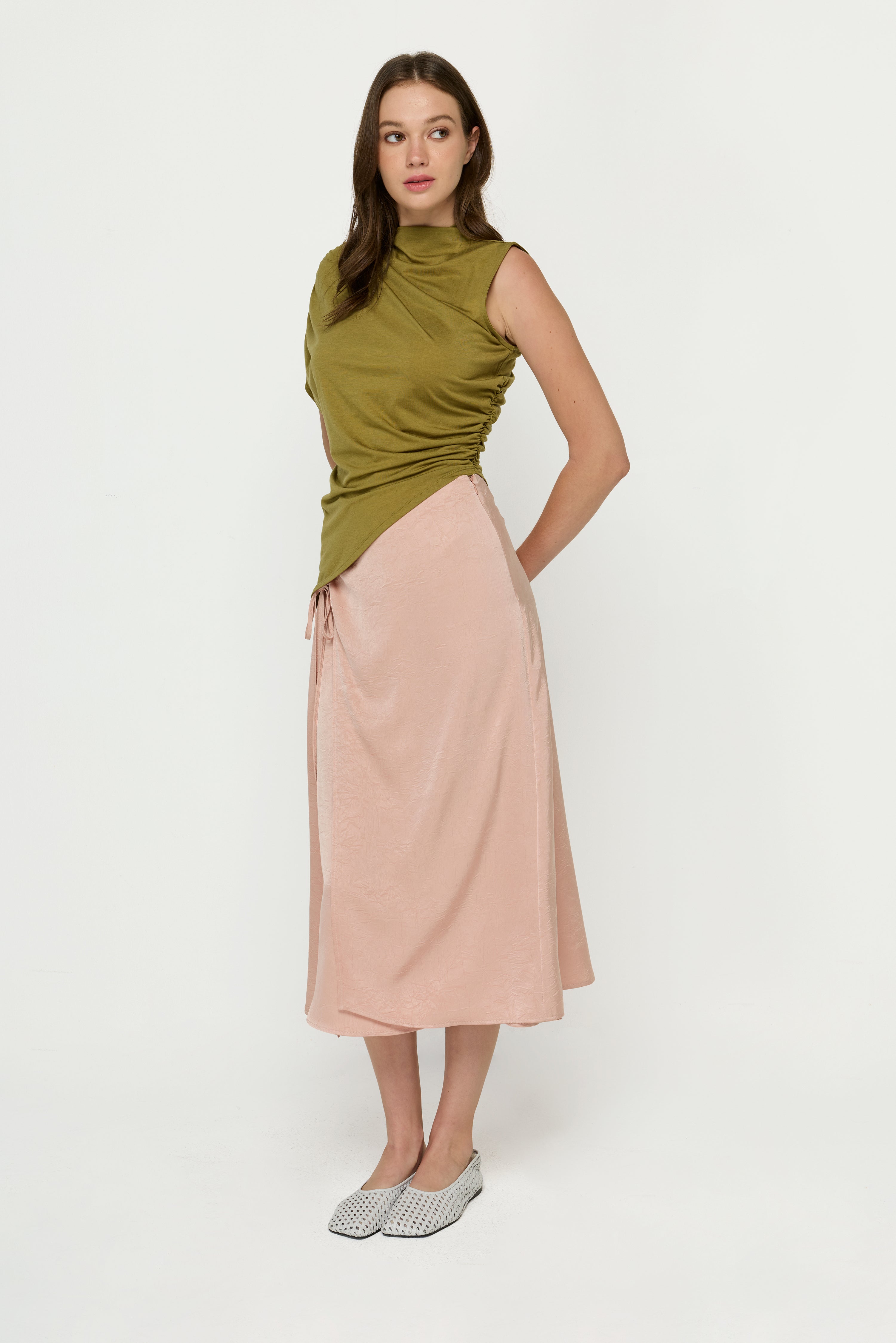SIDE TIE LONG SKIRT