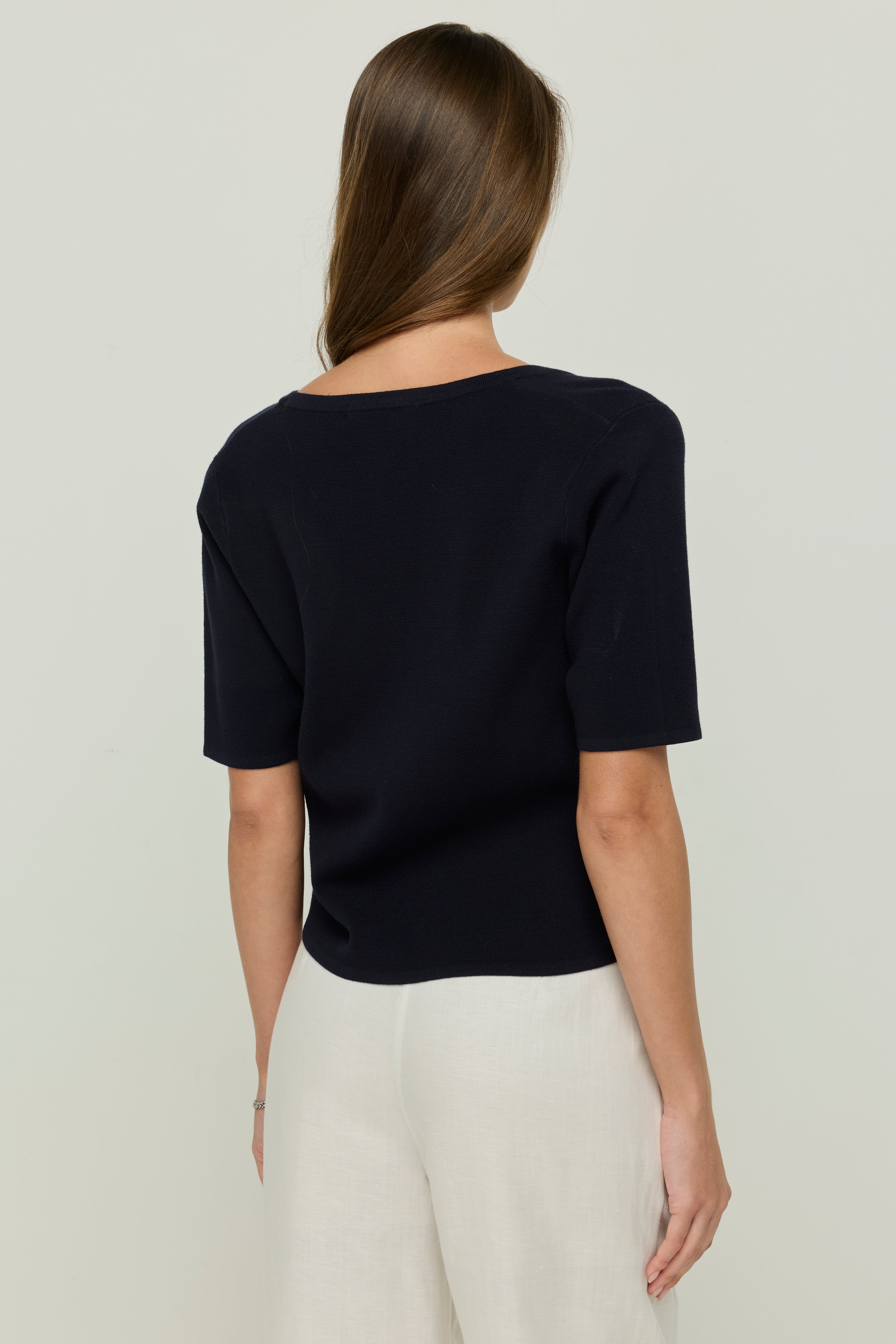 KNIT TOP SHORT SLEEVE SHIRT