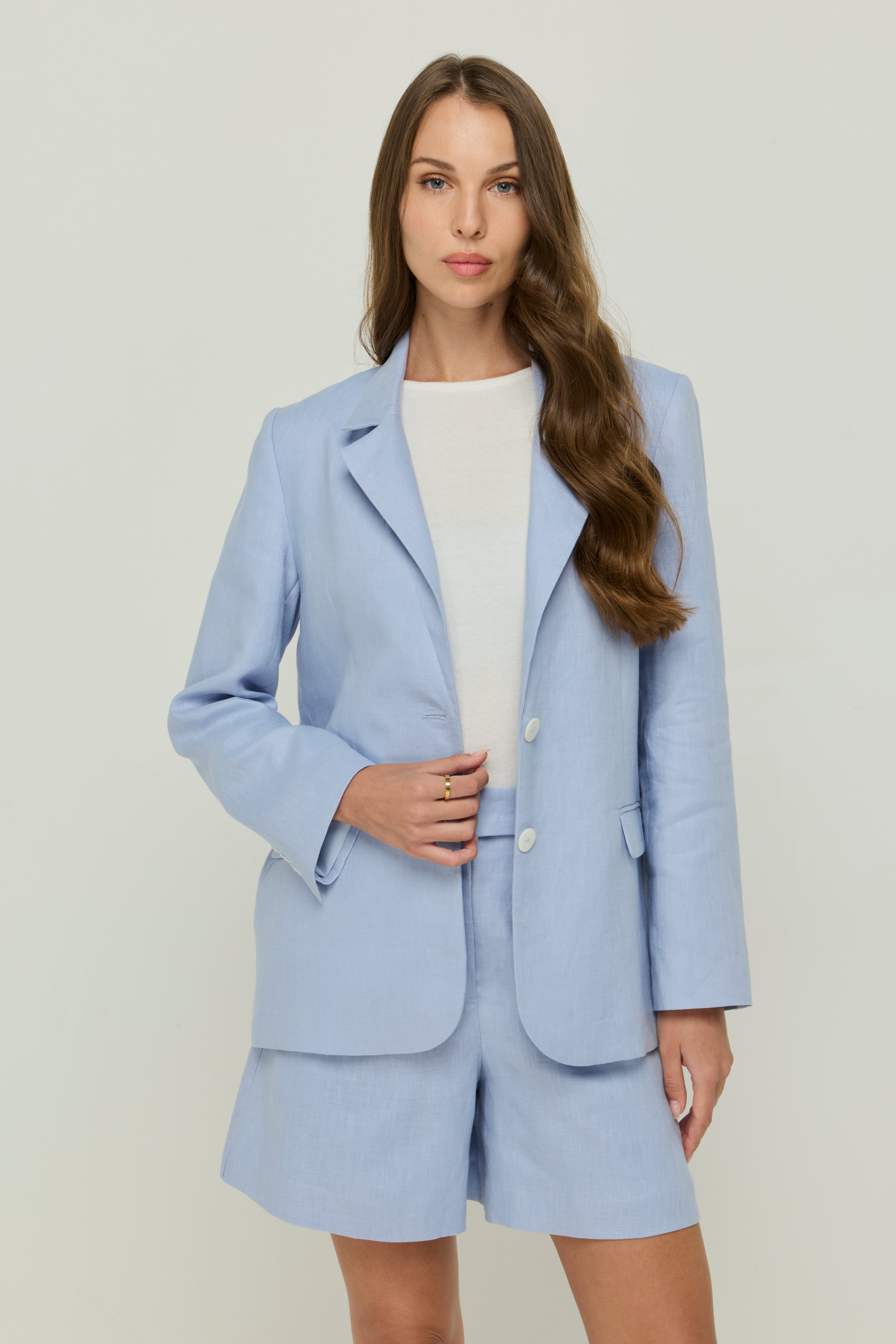 BLAZER LINEN BLUE