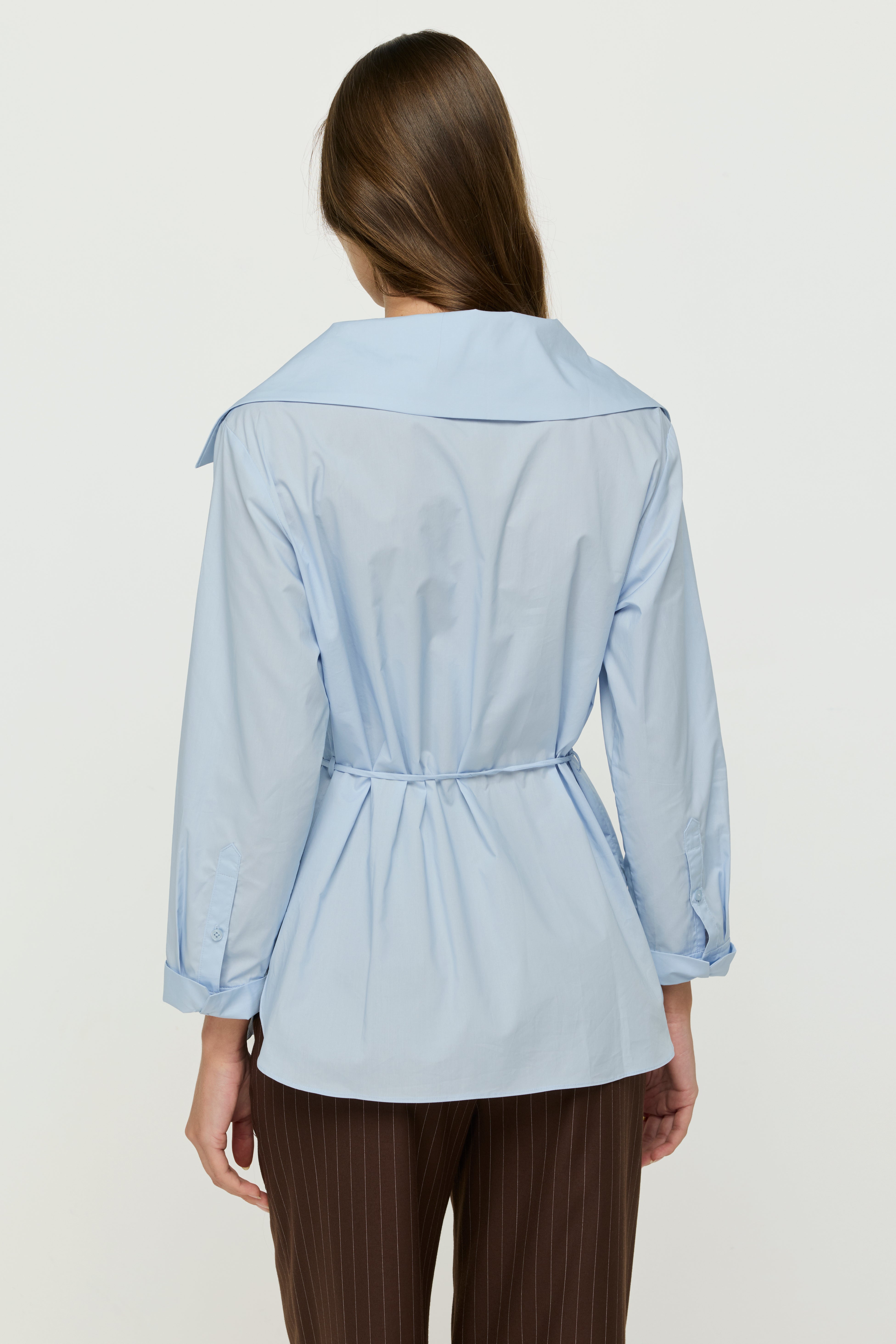 BELTED RELAXED-FIT TUNIC SHIRT