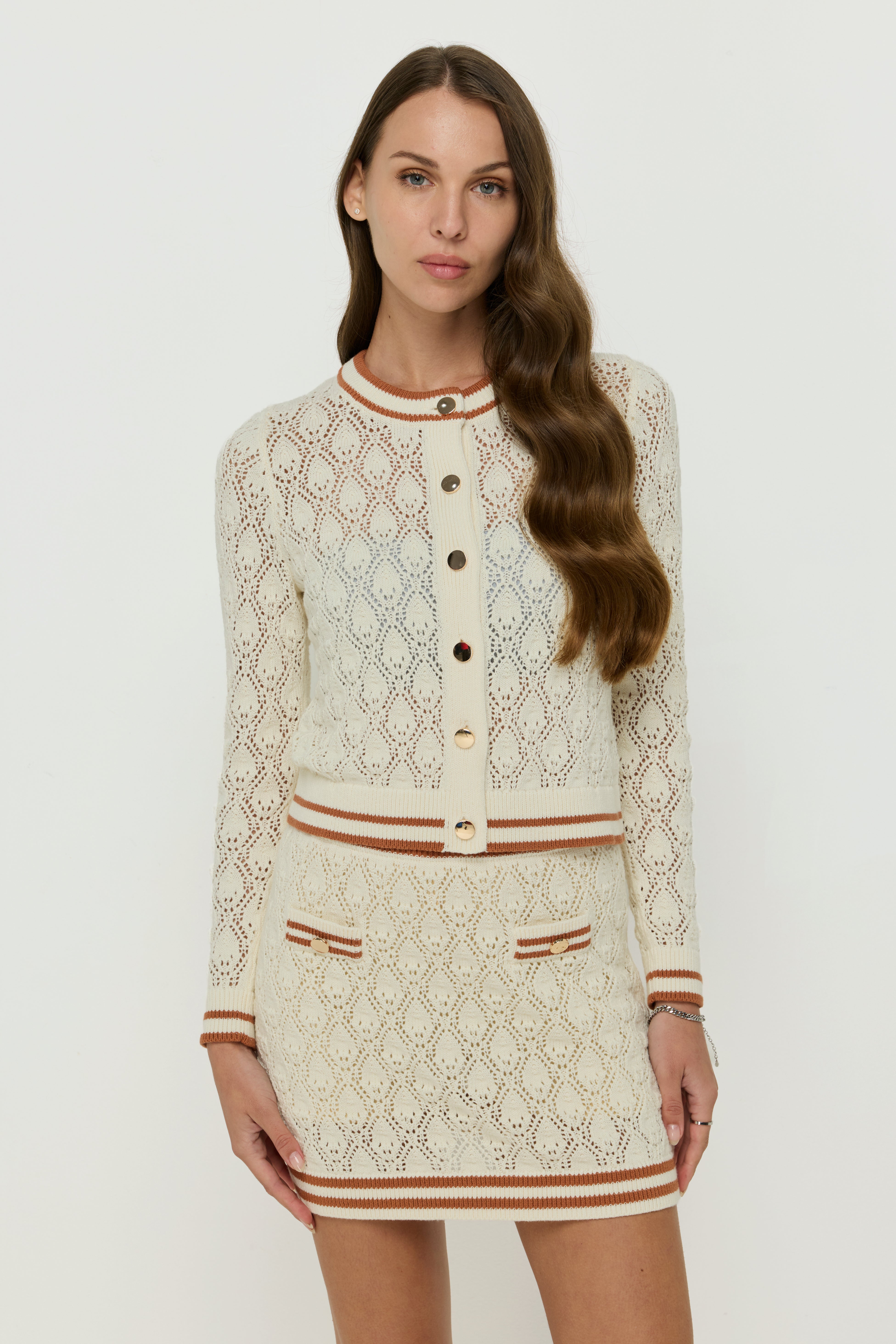 KNIT CARDIGAN WITH GOLDEN BUTTONS