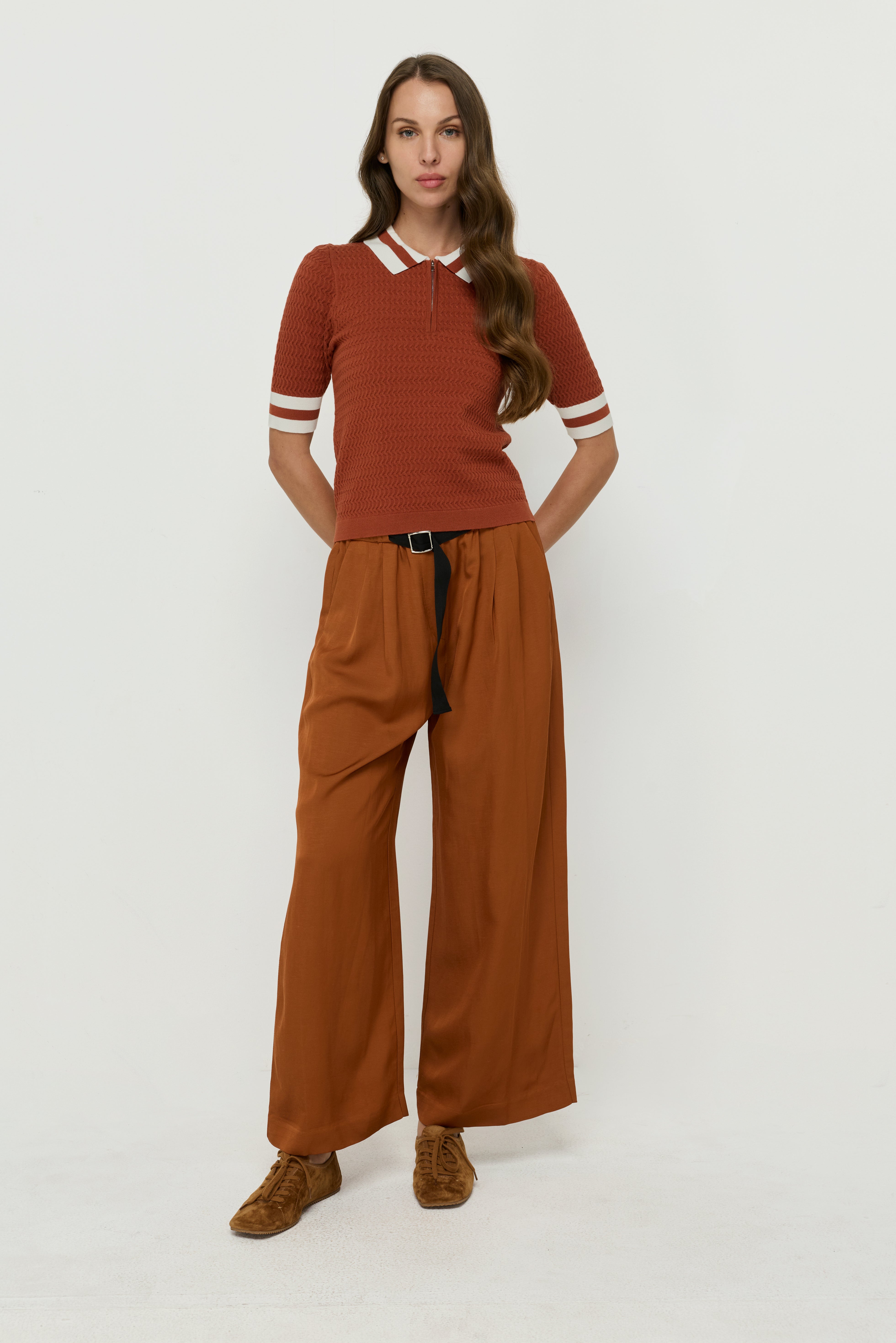 ZIPPER FLATKNIT POLO