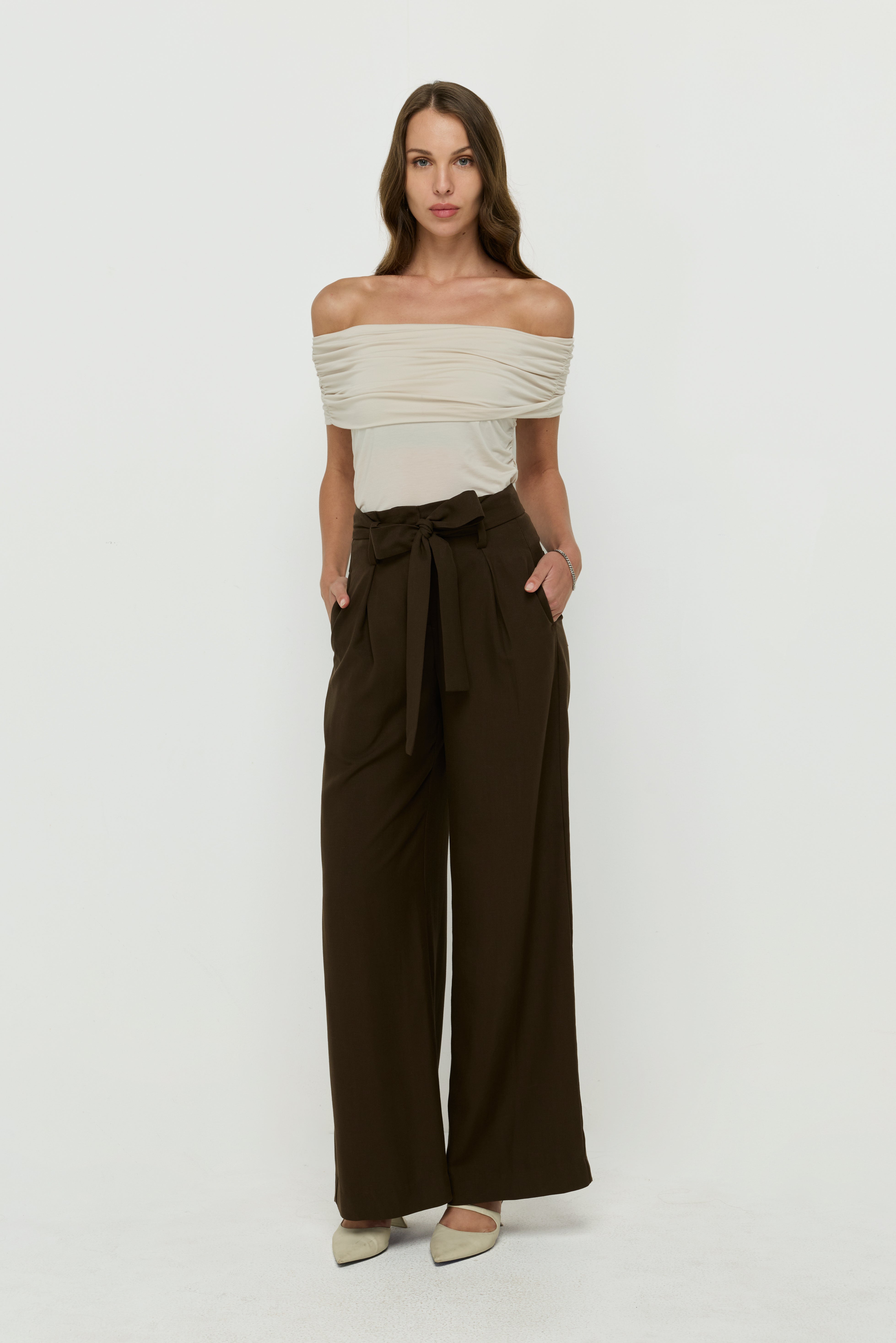 RUCHED OFF-SHOULDER TOP