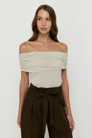 RUCHED OFF-SHOULDER TOP