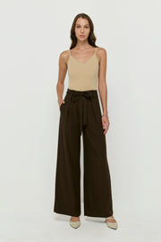 PAPERBAG WAIST WIDE-LEG TROUSERS