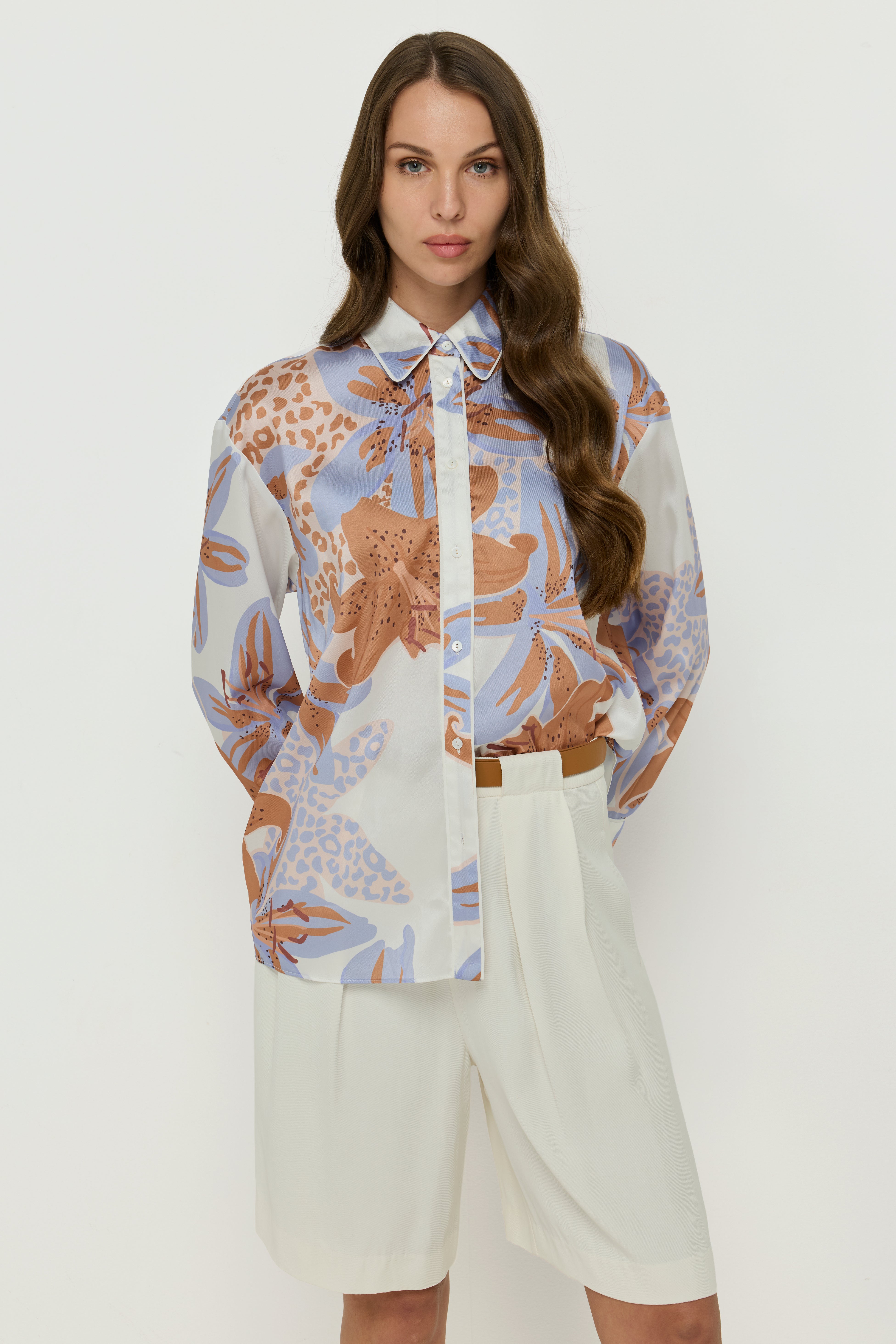 ABSTRACT FLORAL PRINT SHIRT