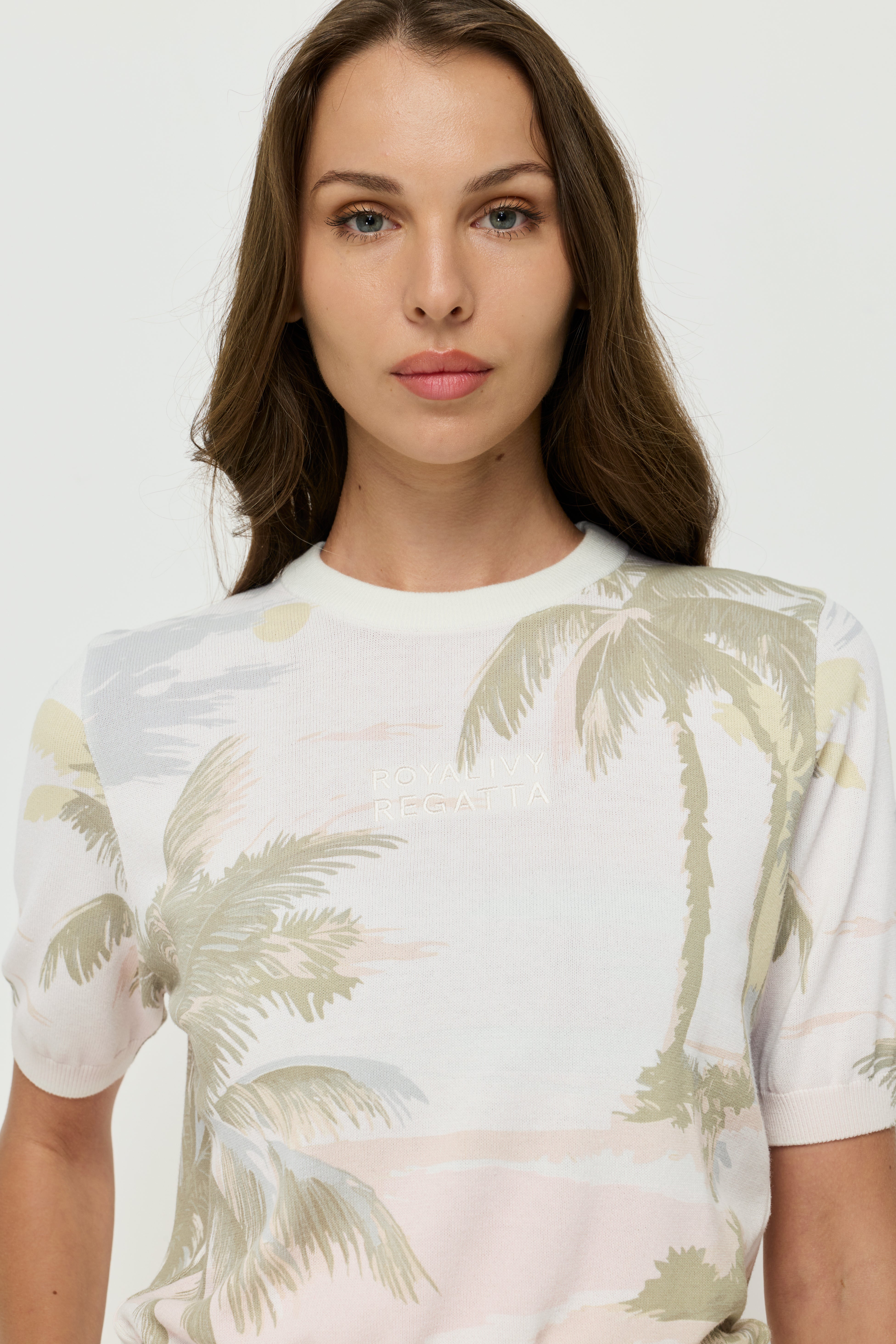TROPICAL SCENIC KNIT TOP