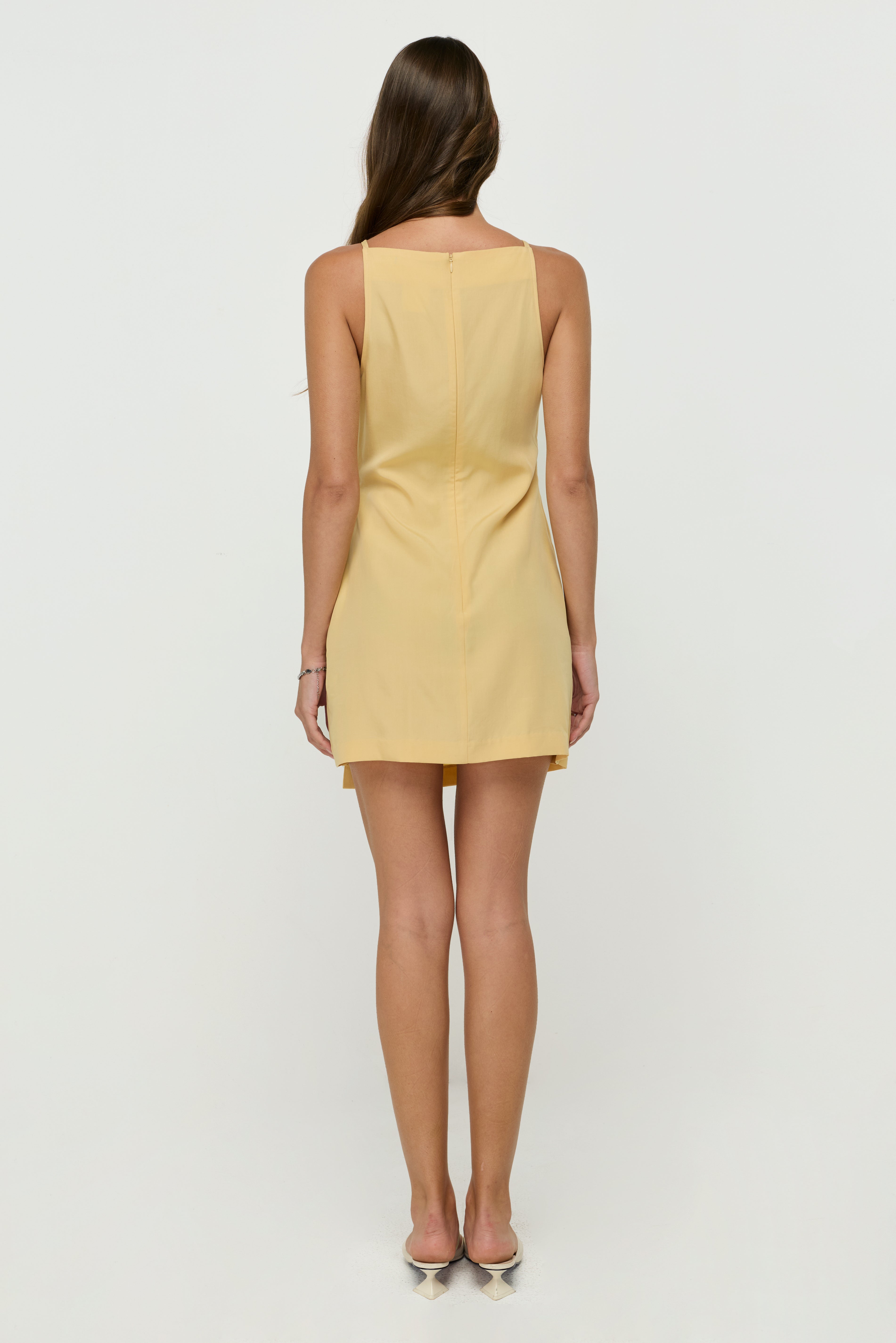 BUTTER YELLOW WRAP MINI DRESS