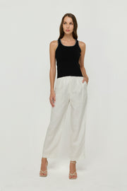 TAILORED PLEATED STRAIGHT-LEG TROUSERS