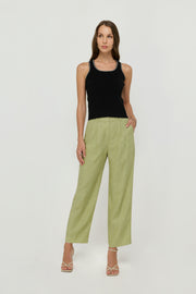 TAILORED PLEATED STRAIGHT-LEG TROUSERS