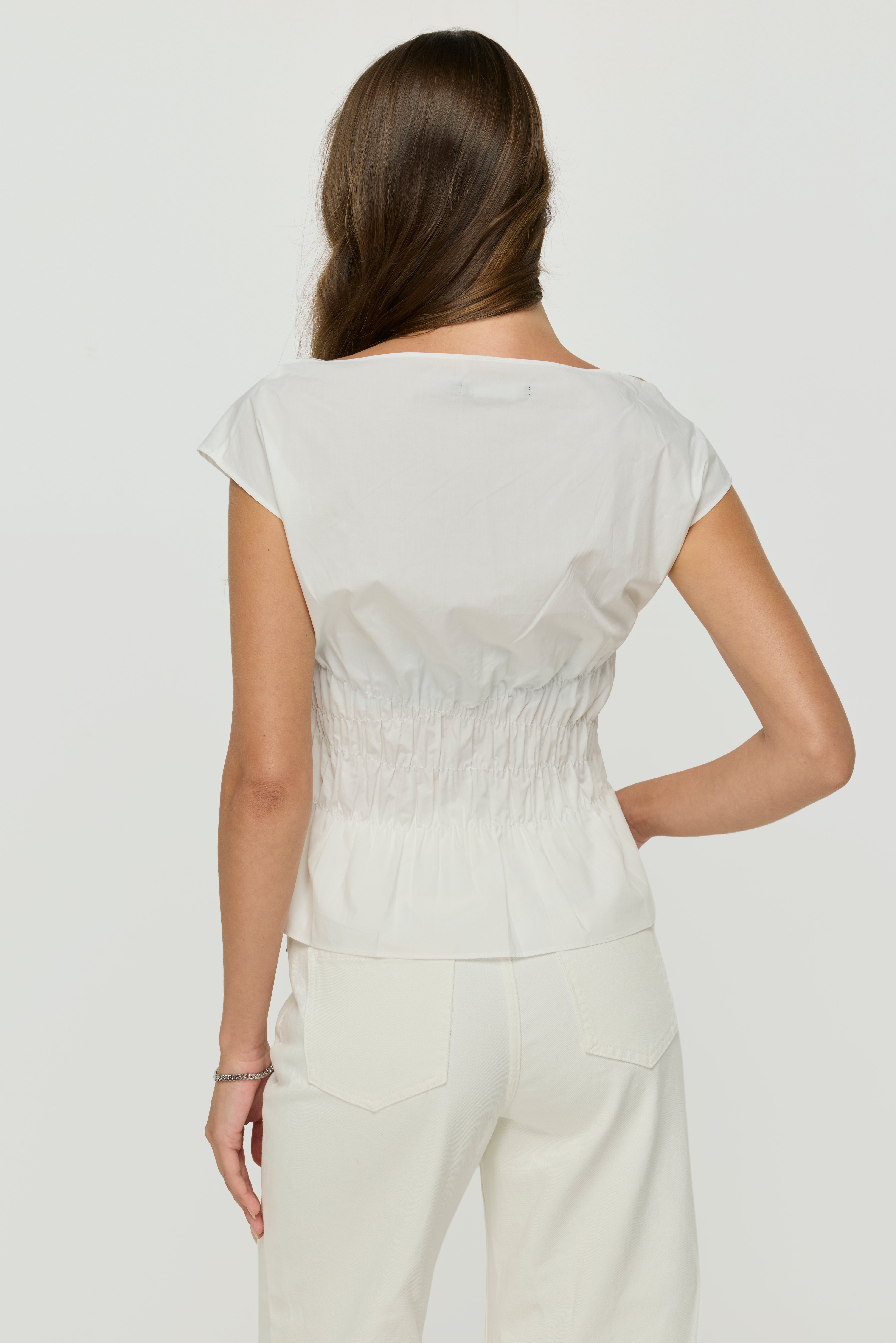 COCOA SMOCKED WAIST BLOUSE