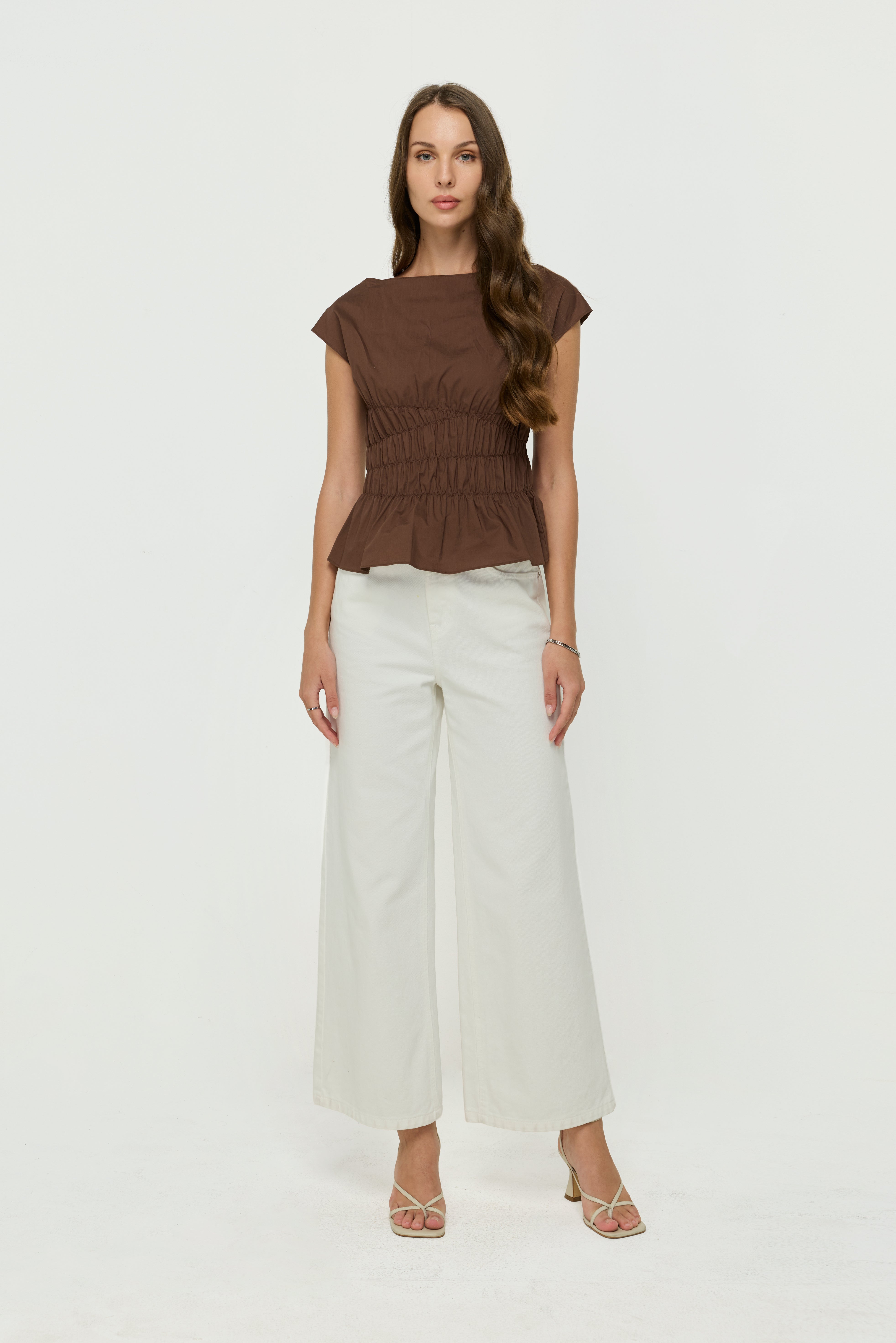 COCOA SMOCKED WAIST BLOUSE