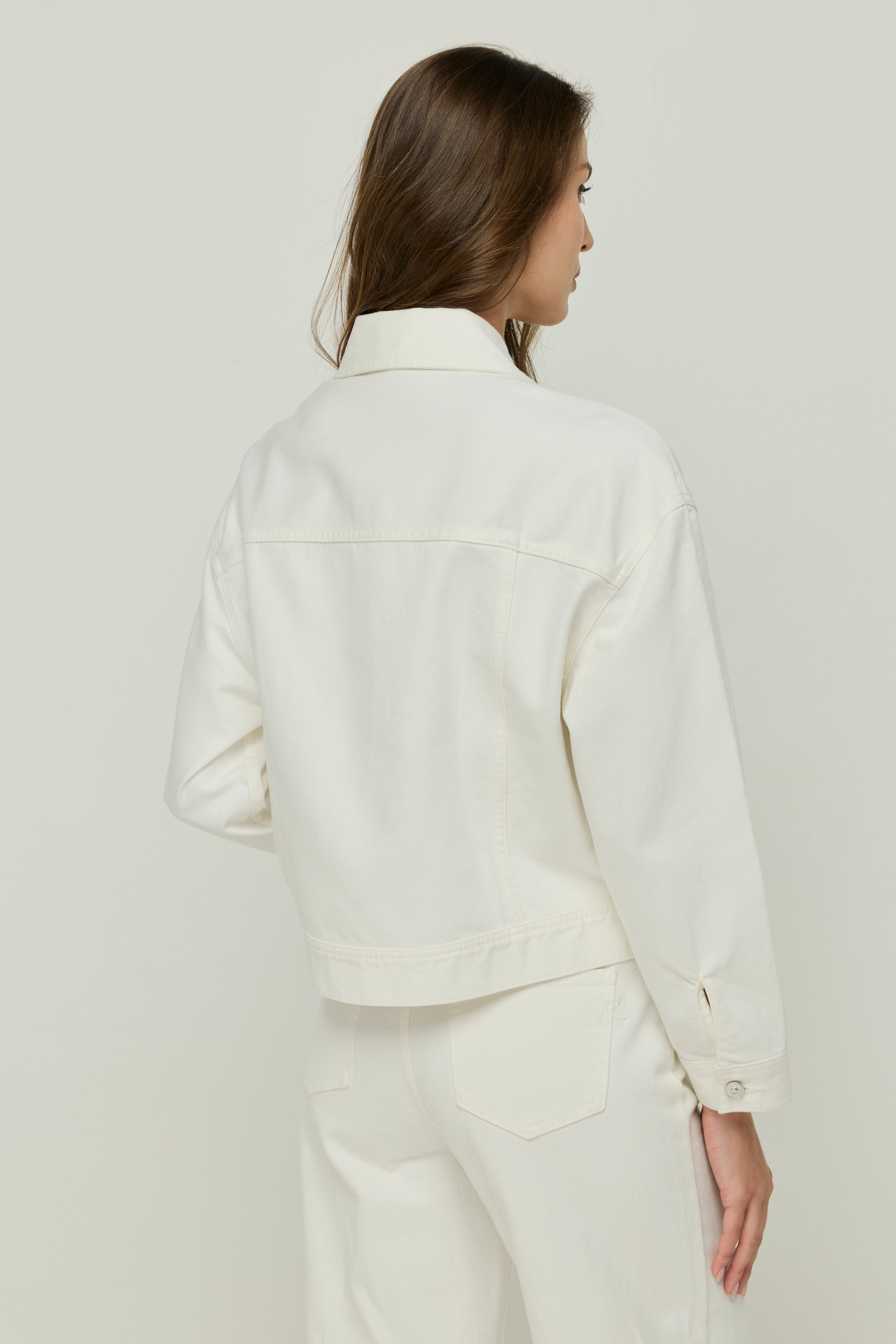 FRONT BUTTON LONG SLEEVE POCKET SIMPLISTIC DENIM JACKET