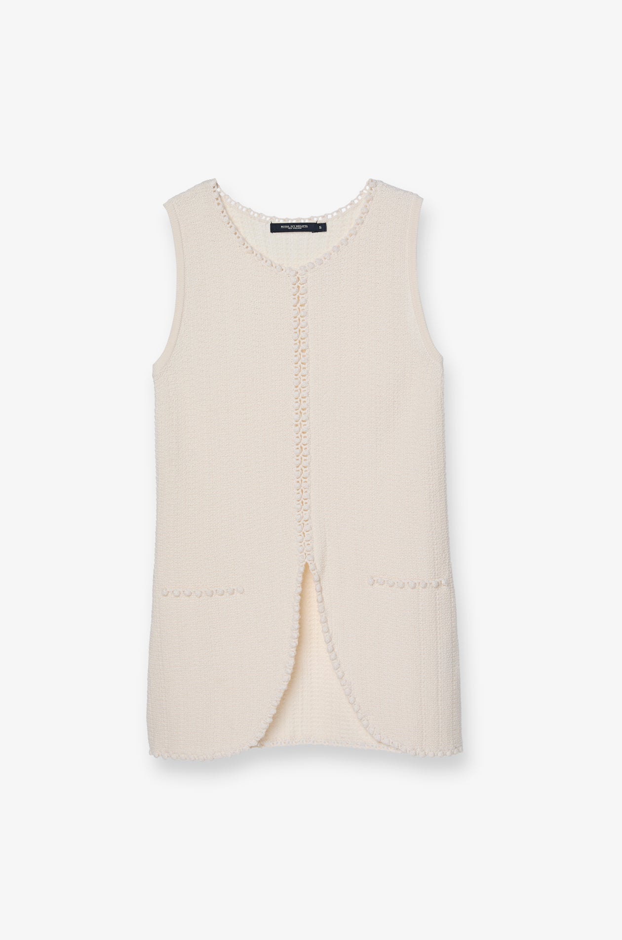TEXTURED TRIM SLEEVELESS VEST TOP