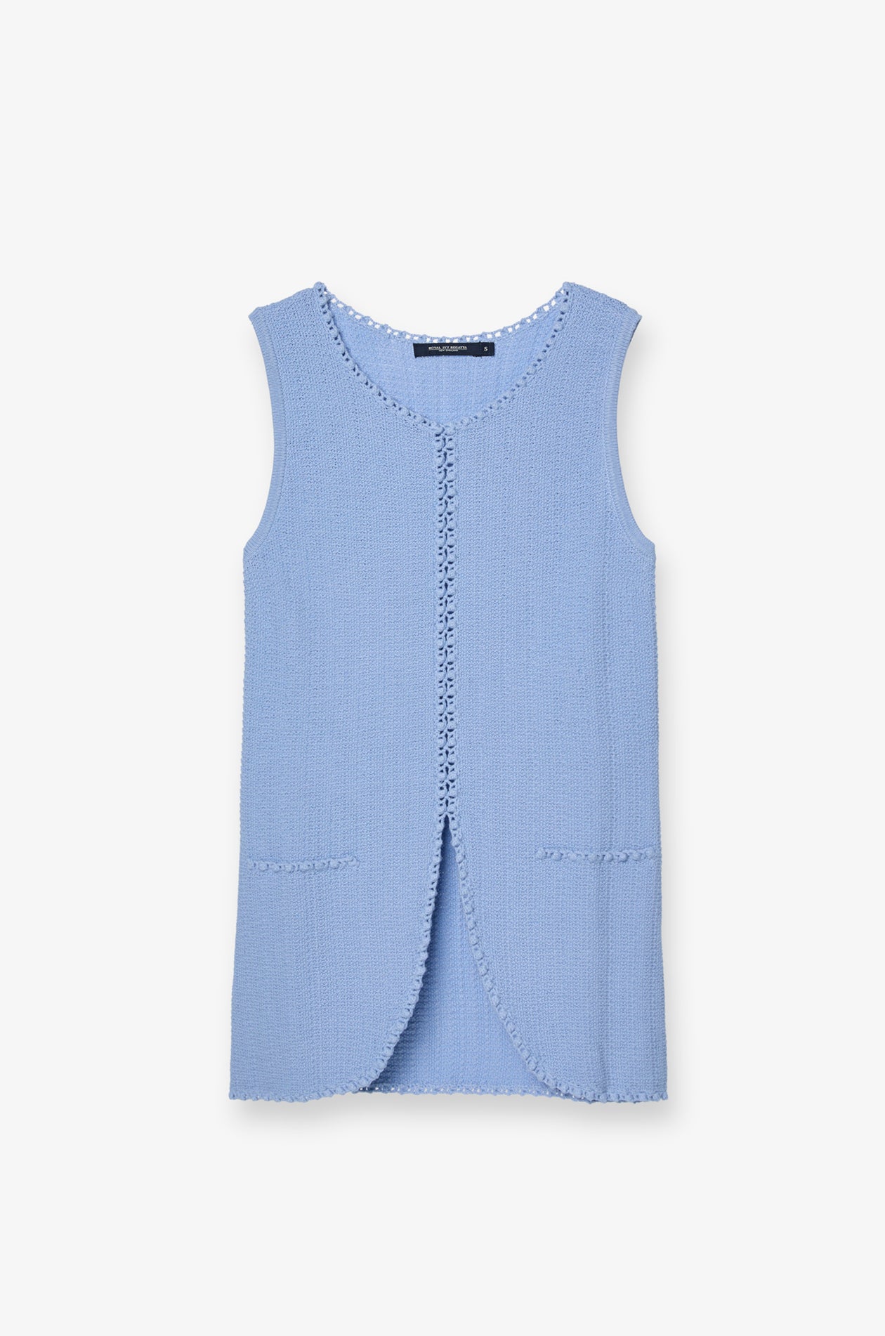 TEXTURED TRIM SLEEVELESS VEST TOP