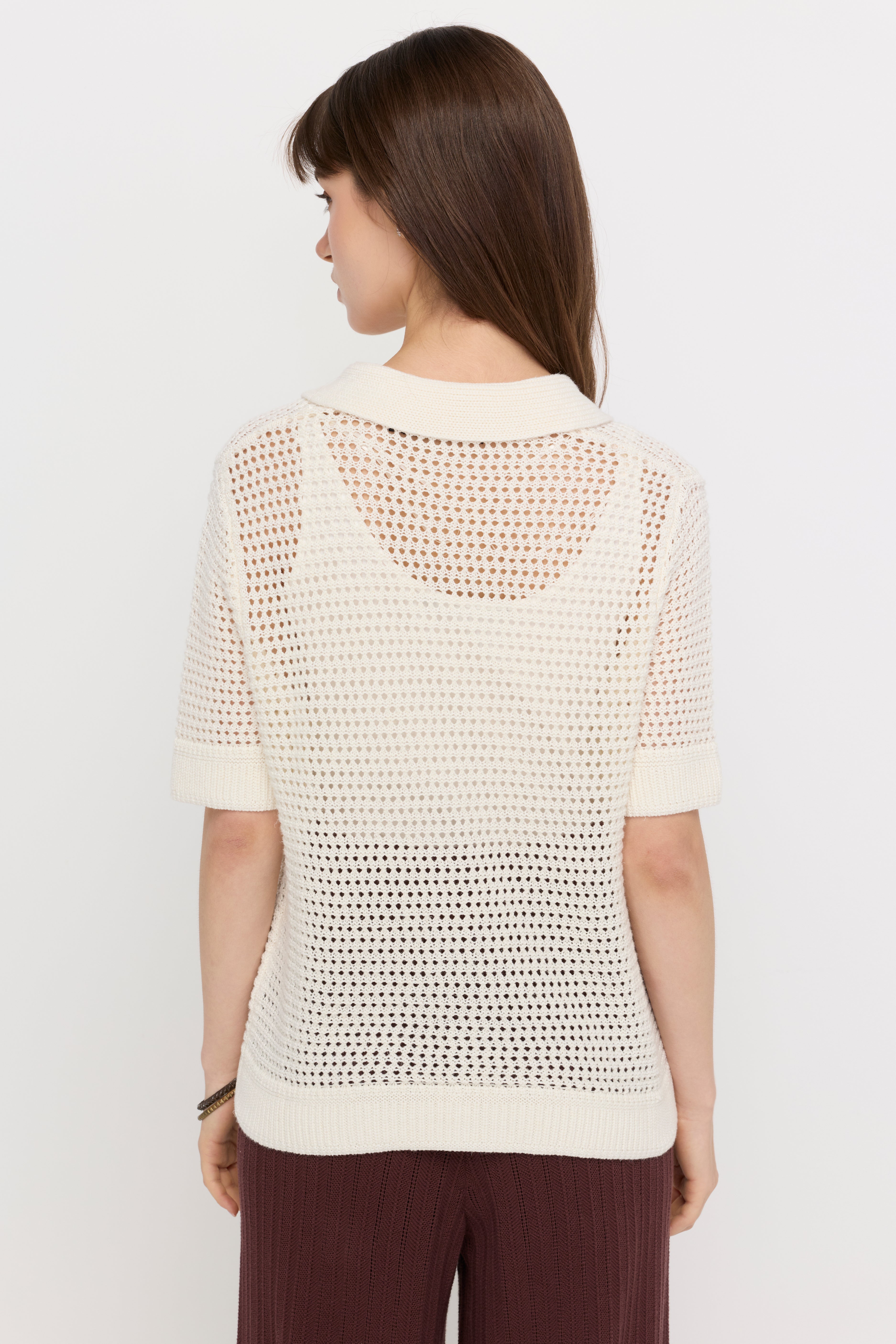 TEXTURED KNIT BUTTON-UP POLO