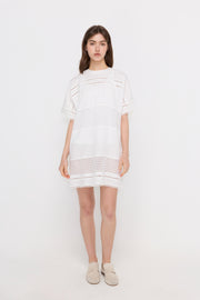 LACE PANEL SHIFT DRESS