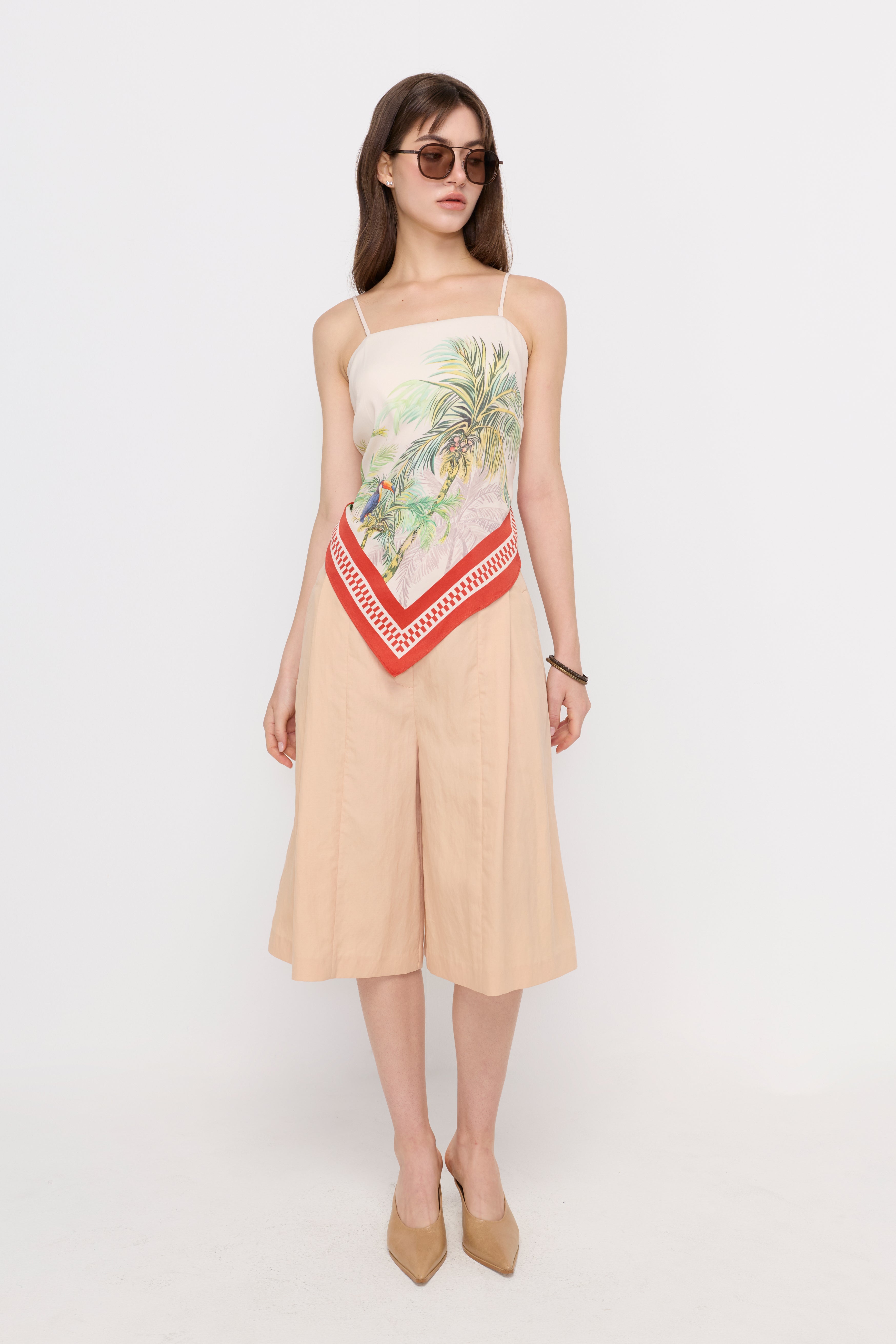 TROPICAL SCARF-PRINT CAMISOLE TOP