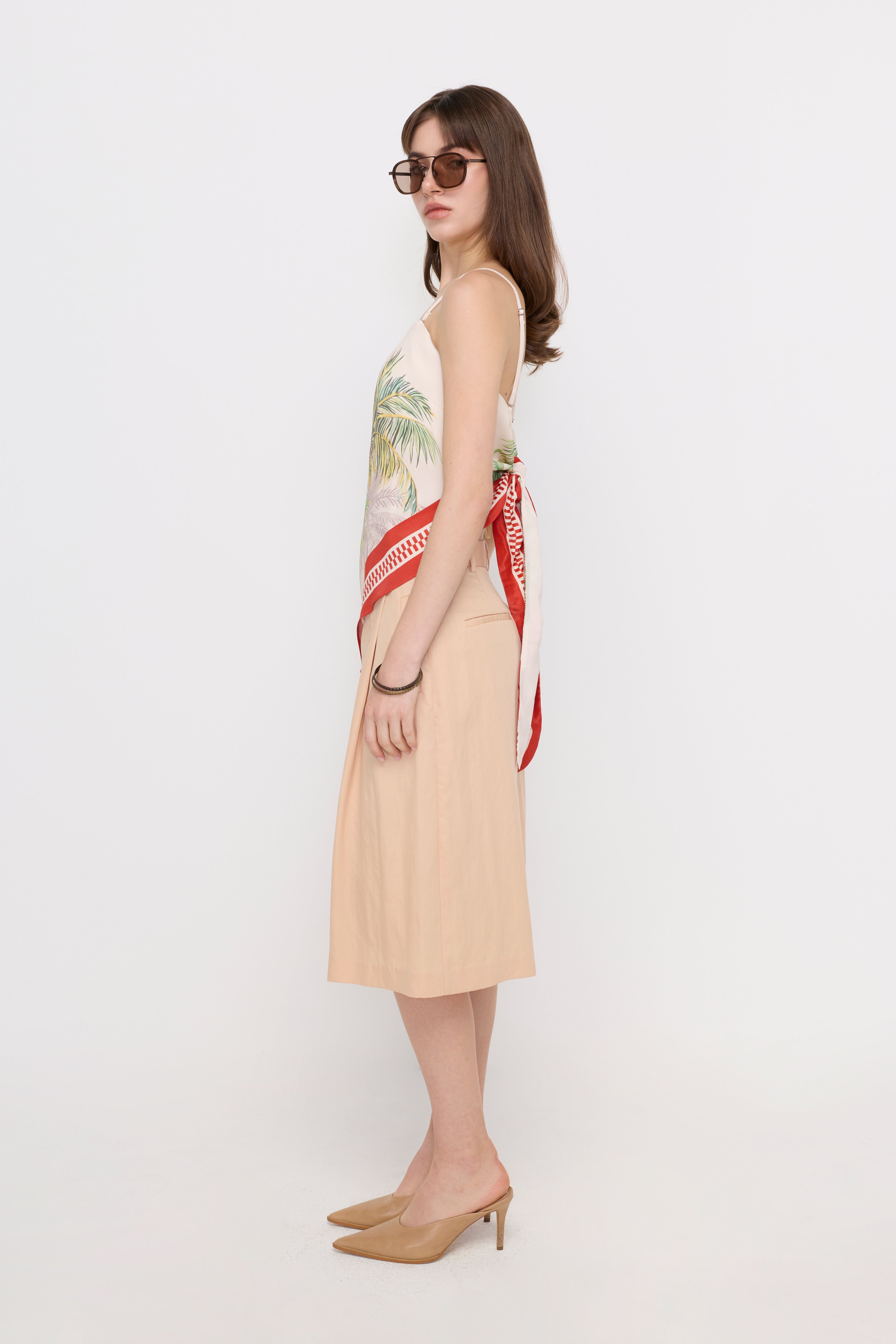 TROPICAL SCARF-PRINT CAMISOLE TOP
