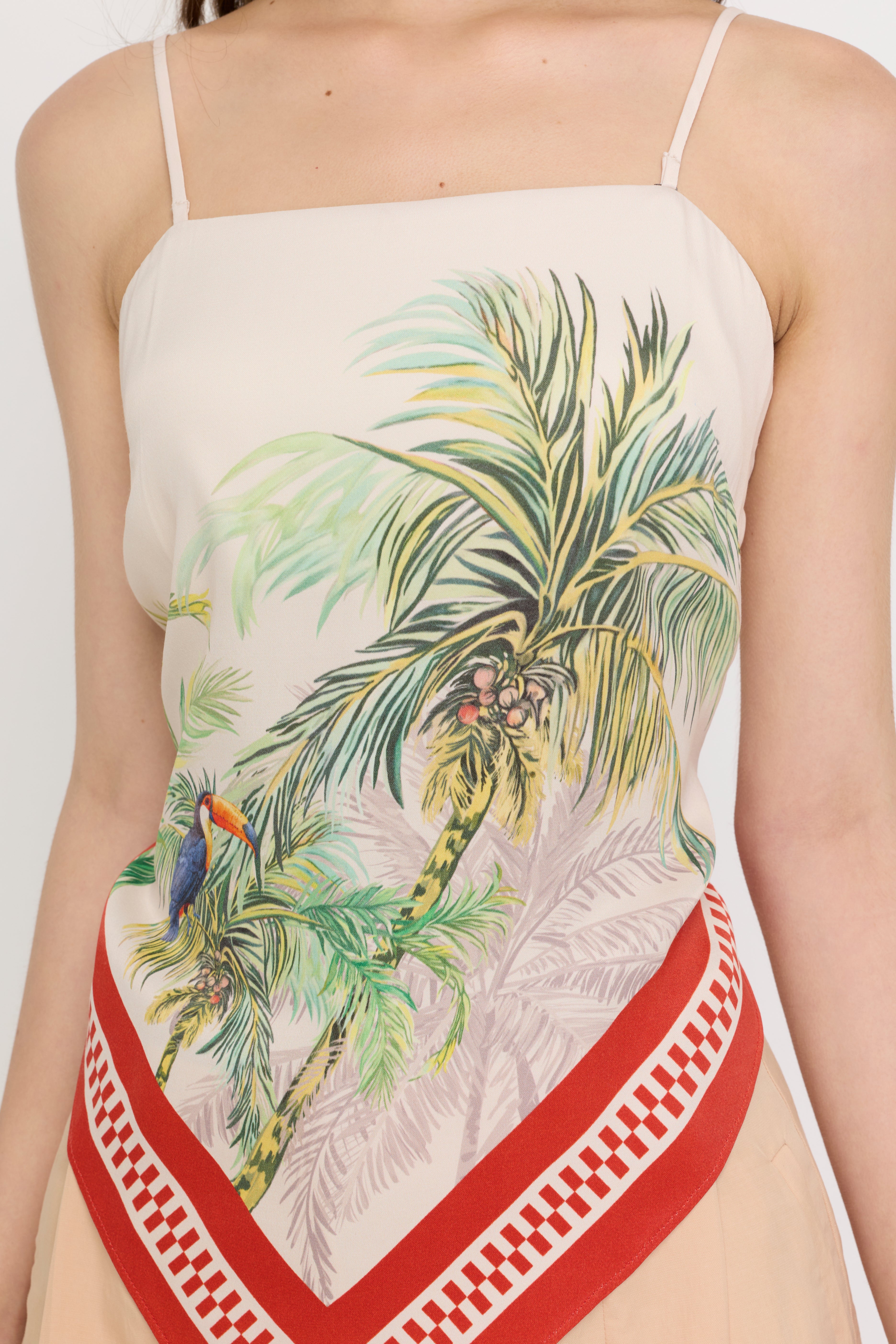 TROPICAL SCARF-PRINT CAMISOLE TOP