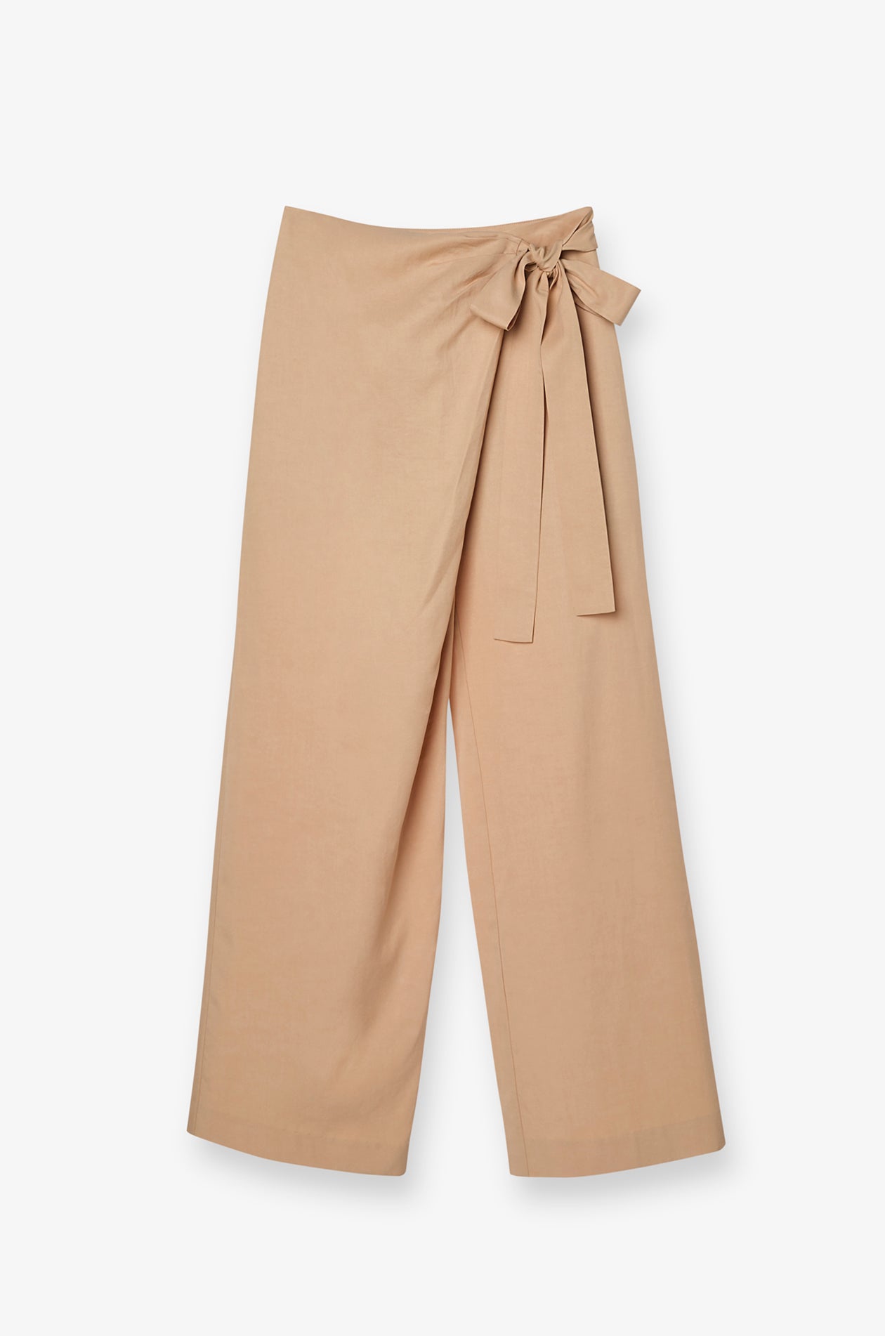WRAP TIE WIDE-LEG TROUSERS