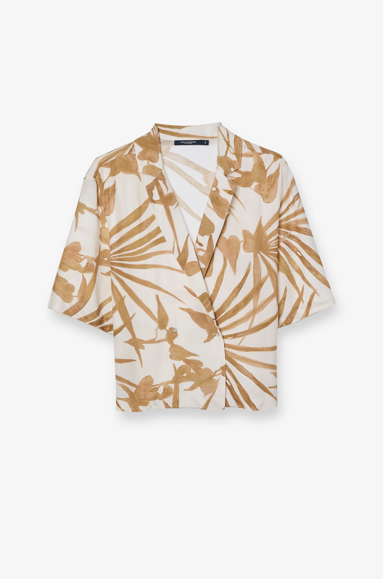 TROPICAL PRINT WRAP BLOUSE